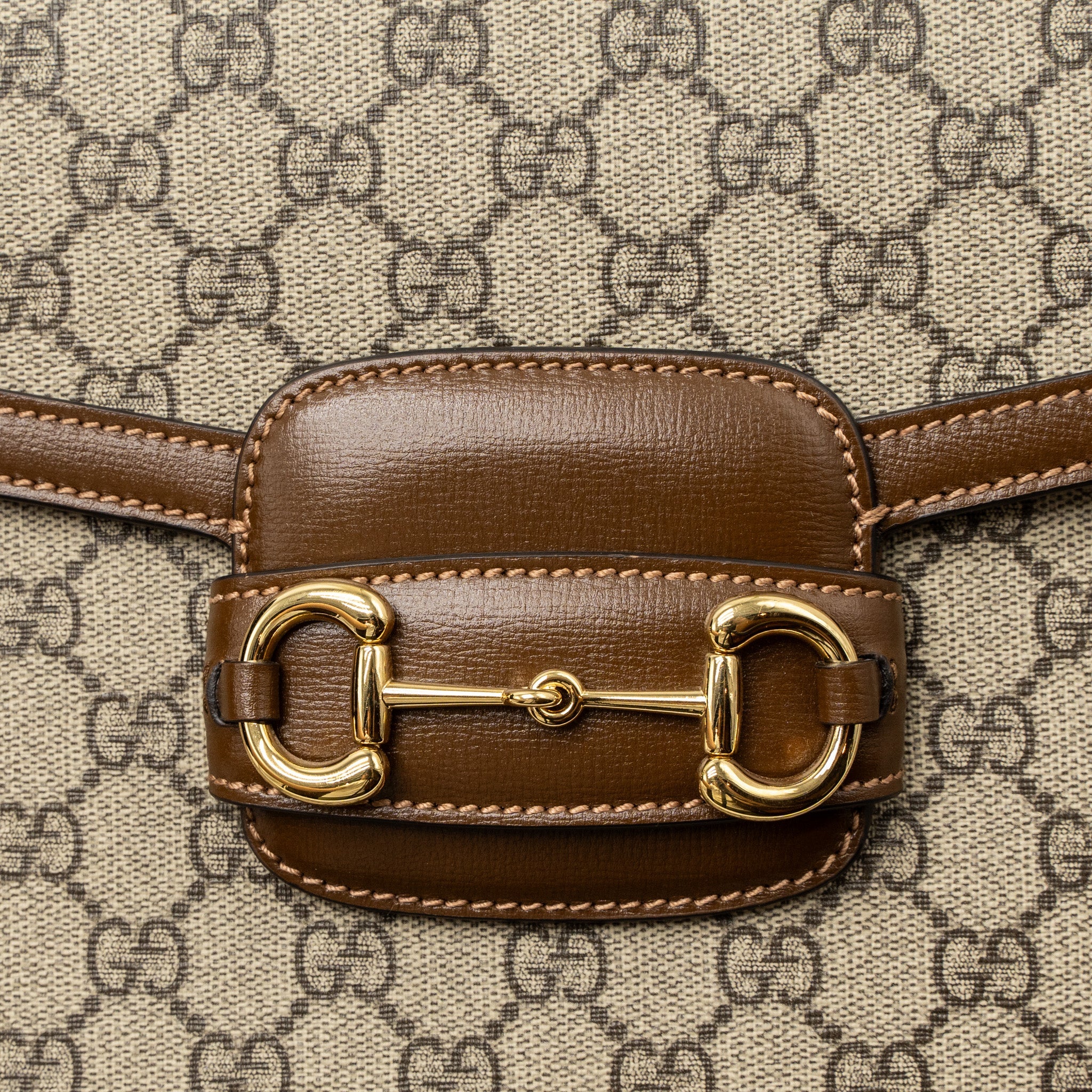 GUCCI HORSEBIT 1955 SHOULDER BAG GG SUPREME CANVAS BEIGE/EBONY GHW