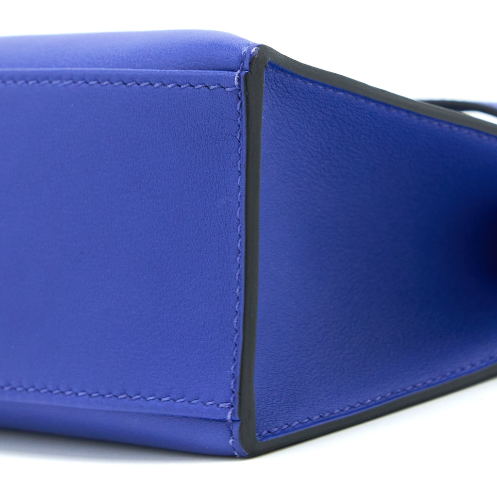 HERMES KELLY POCHETTE SWIFT BLUE ELECTRIC GHW
