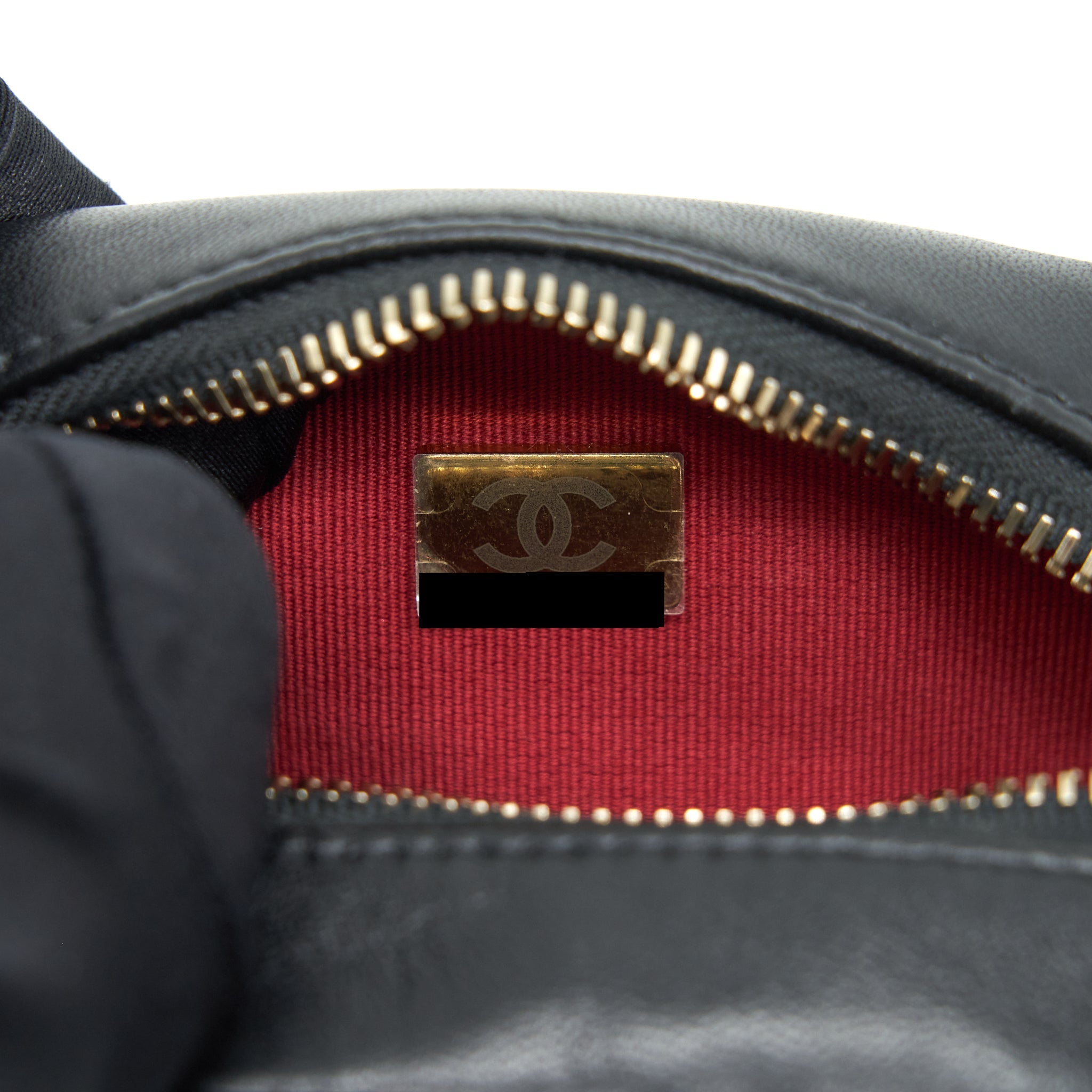 CHANEL 22C MY PERFECT MINI CAMERA CASE LAMBSKIN BLACK GHW(MICROCHIP)