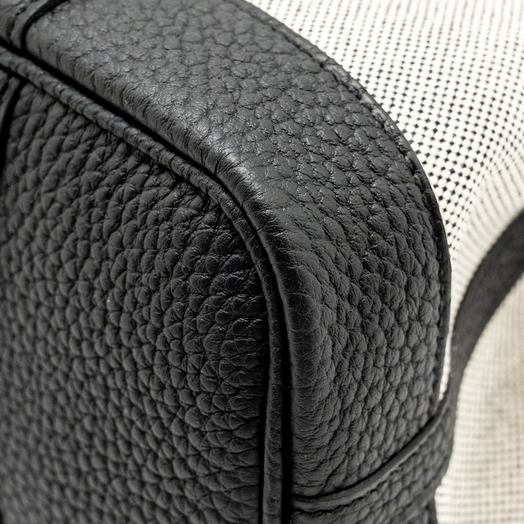 HERMES NEO GARDEN PARTY 23 NEGONDA/CANVAS ECRU/NOIR SHW