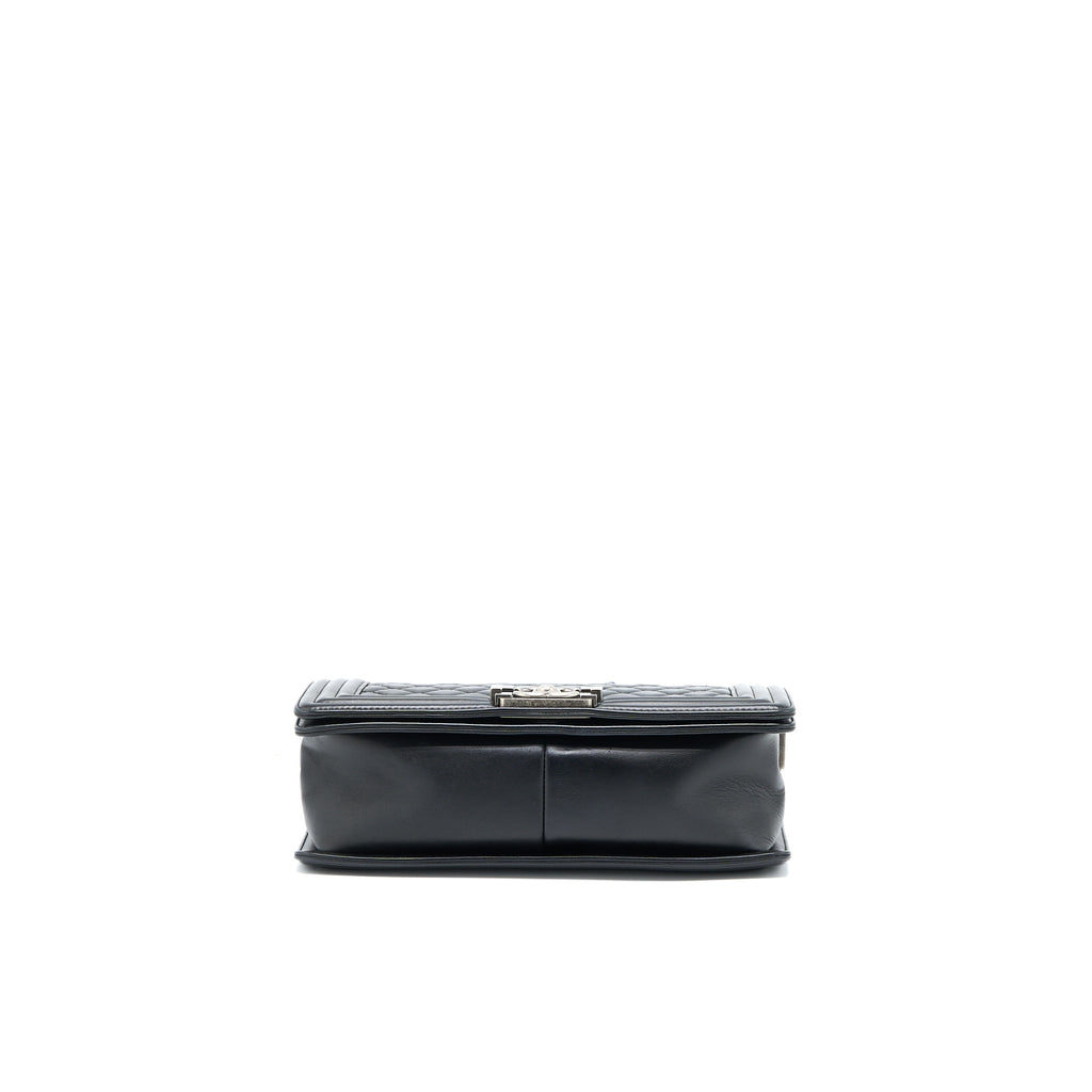 CHANEL MEDIUM BOY BAG LAMBSKIN BLACK RUTHENIUM SHW