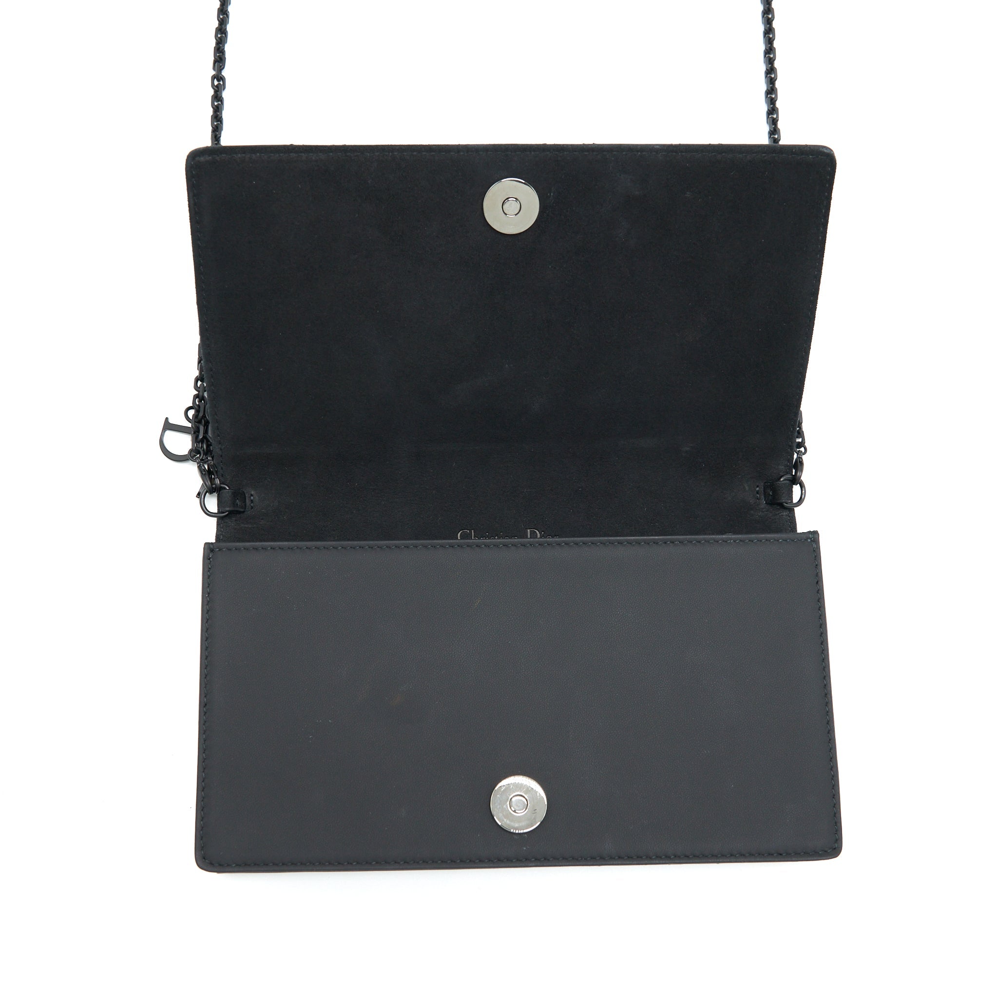 DIOR LADY DIOR POUCH ULTRAMATTE CANNAGE CALFSKIN BLACK HARDWARE
