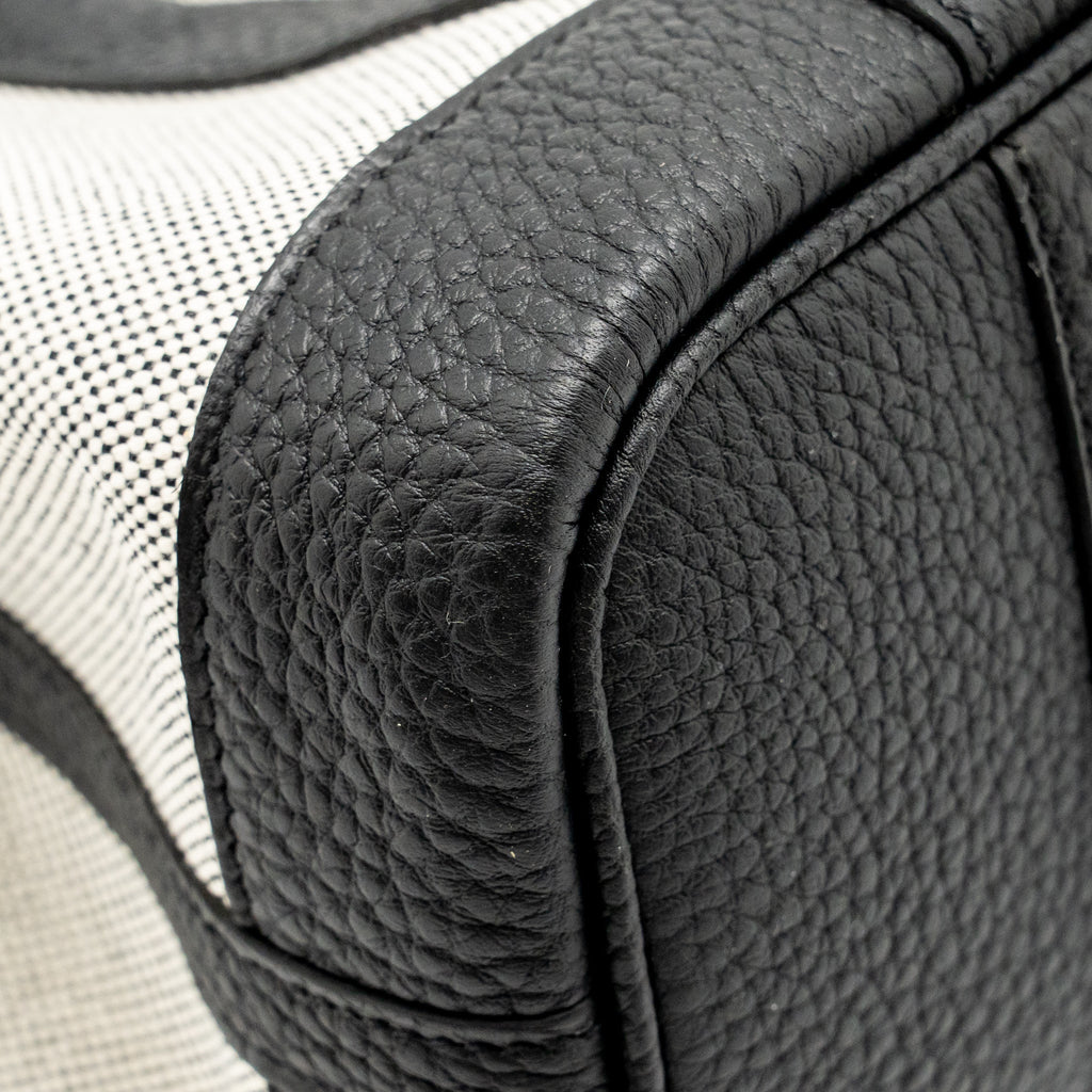 HERMES NEO GARDEN PARTY 23 NEGONDA/CANVAS ECRU/NOIR SHW