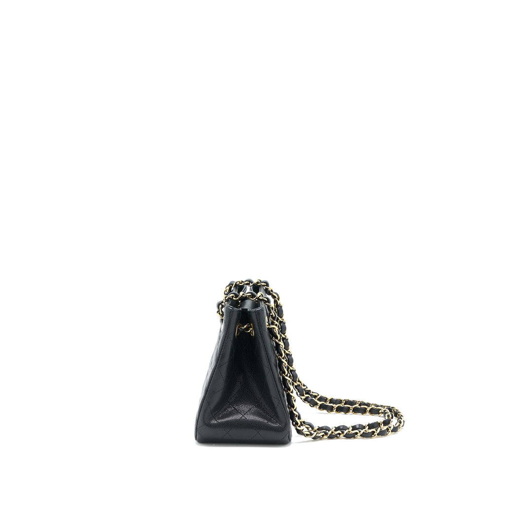 CHANEL MINI BUCKET TOTE BAG CAVIAR BLACK LGHW (MICROCHIP)