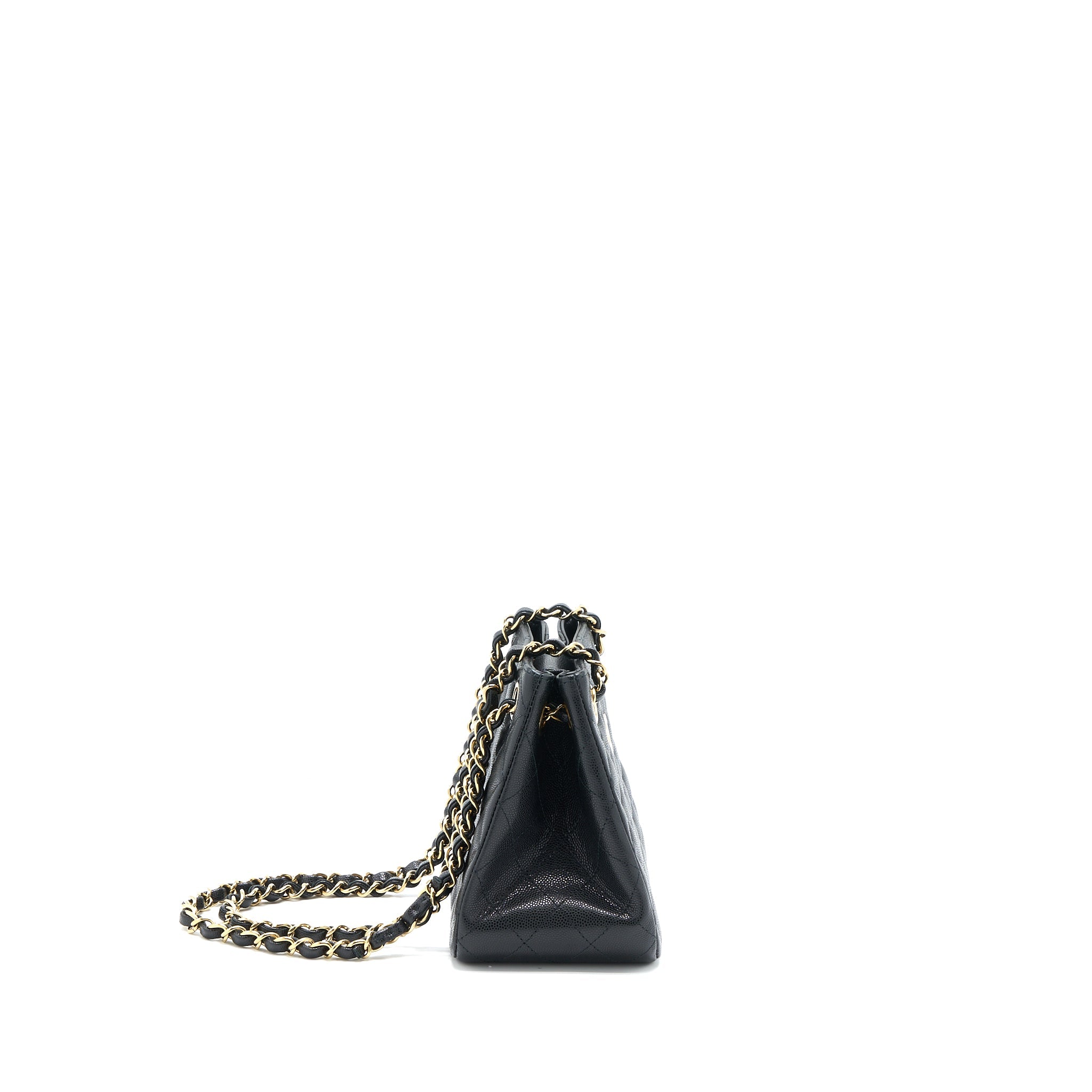 CHANEL MINI BUCKET TOTE BAG CAVIAR BLACK LGHW (MICROCHIP)
