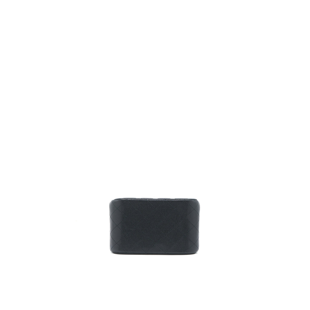 CHANEL MINI BUCKET TOTE BAG CAVIAR BLACK LGHW (MICROCHIP)
