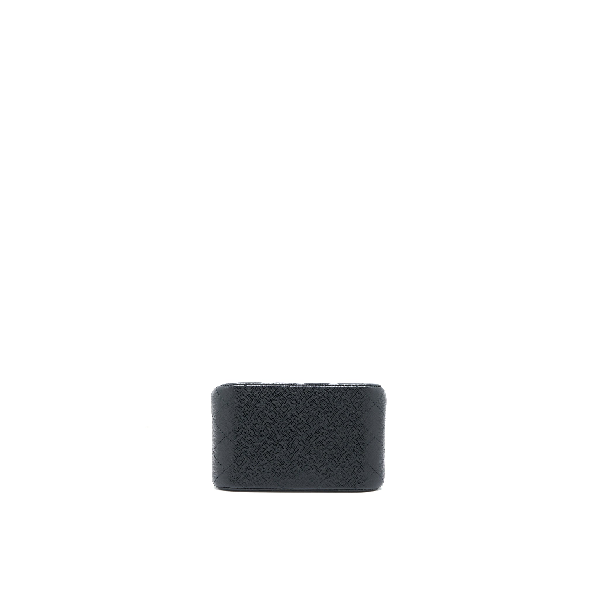 CHANEL MINI BUCKET TOTE BAG CAVIAR BLACK LGHW (MICROCHIP)