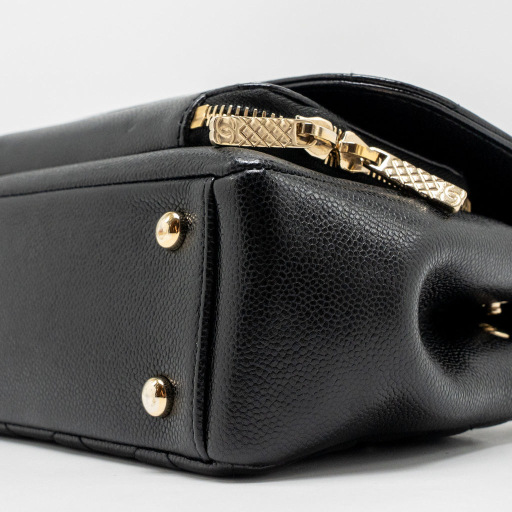 CHANEL SMALL BUSINESS AFFINITY CAVIAR BLACK LGHW
