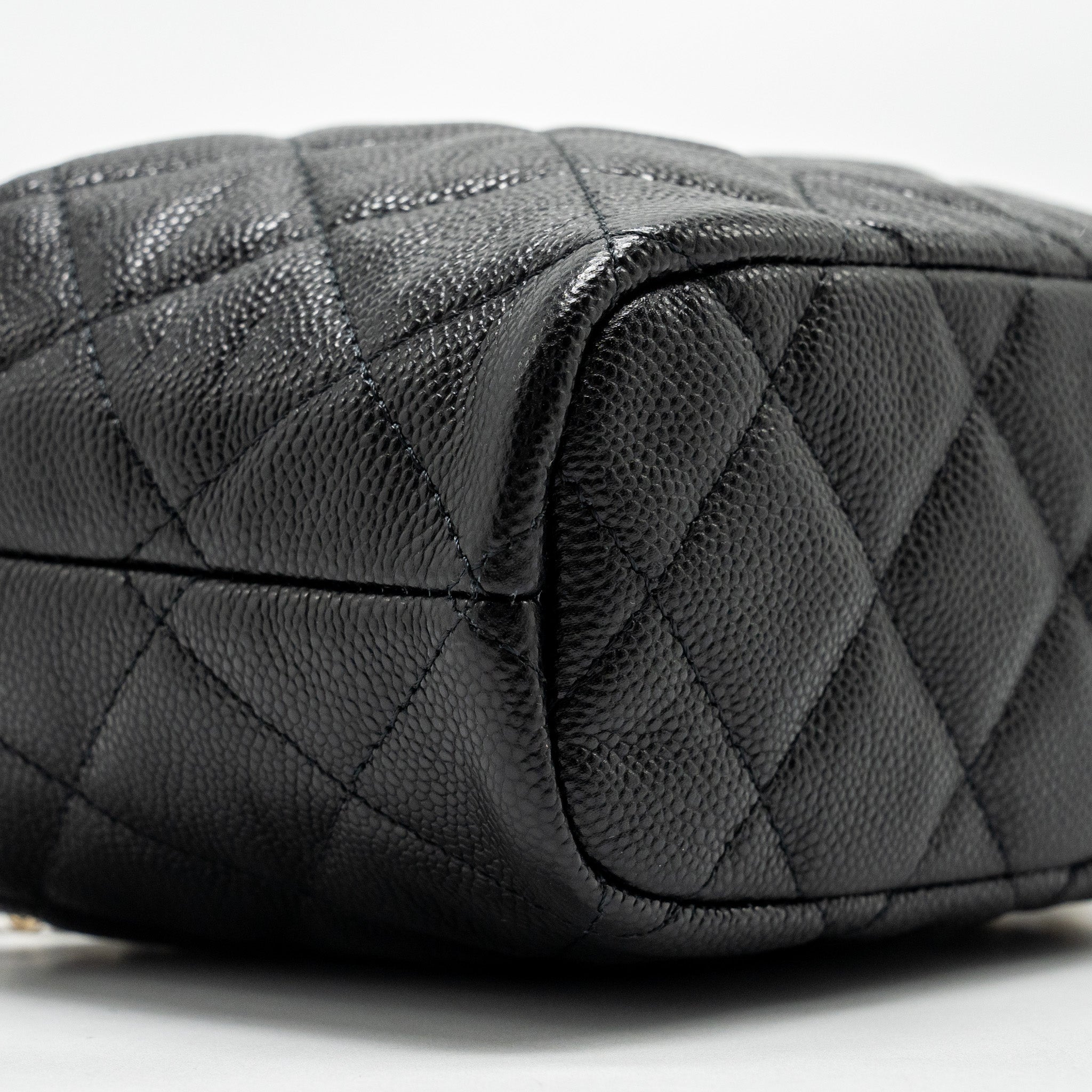 CHANEL 25C QUILTED HOBO BAG CAVIAR BLACK GHW (MICROCHIP)