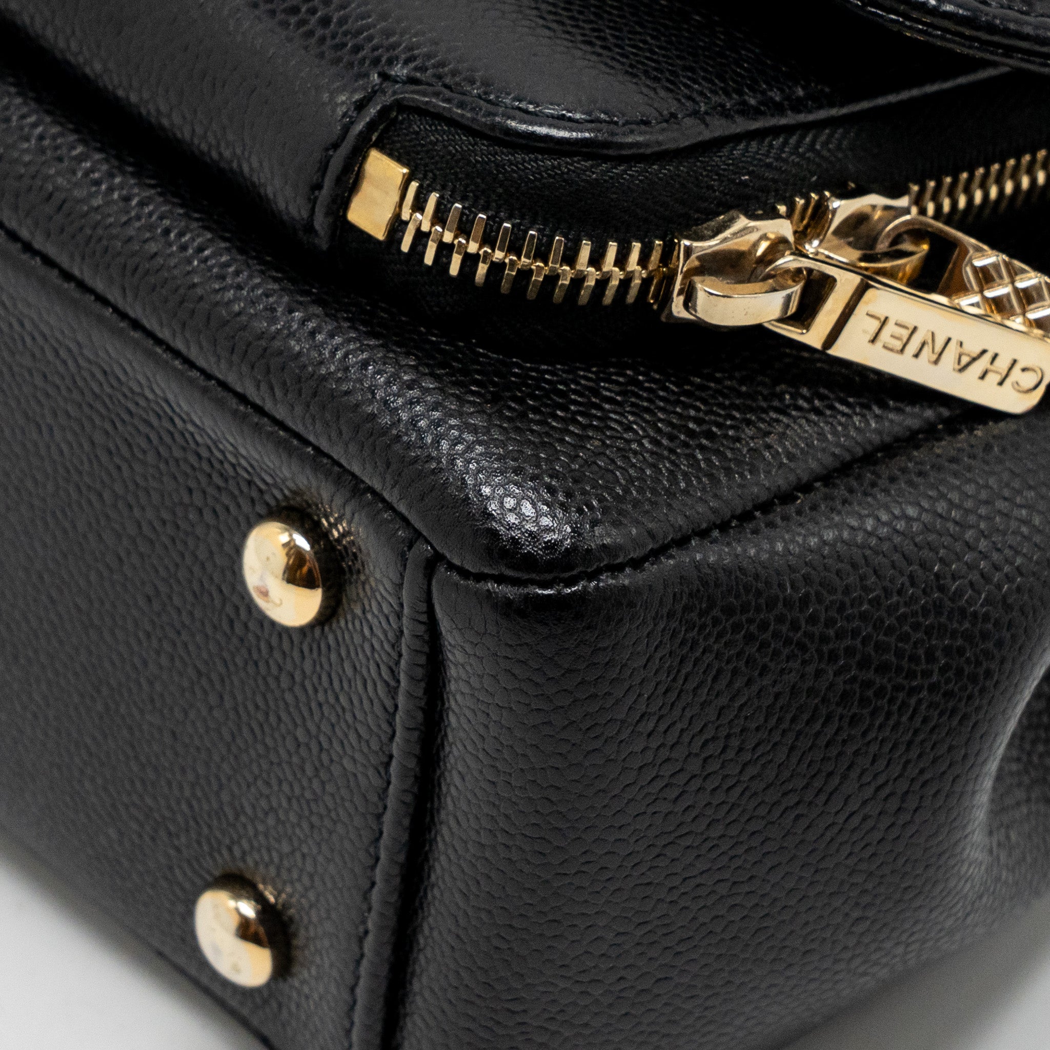 CHANEL SMALL BUSINESS AFFINITY CAVIAR BLACK LGHW