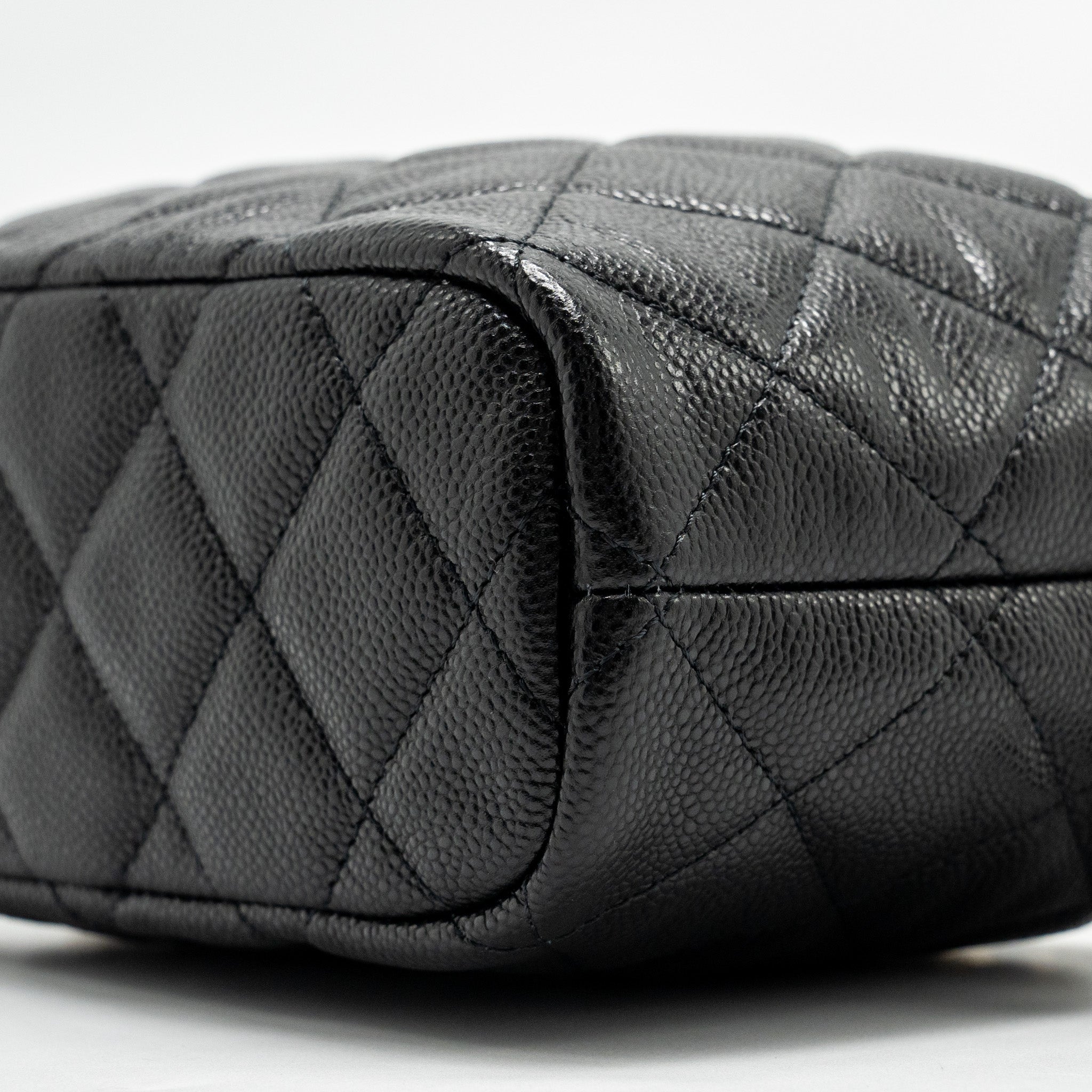 CHANEL 25C QUILTED HOBO BAG CAVIAR BLACK GHW (MICROCHIP)