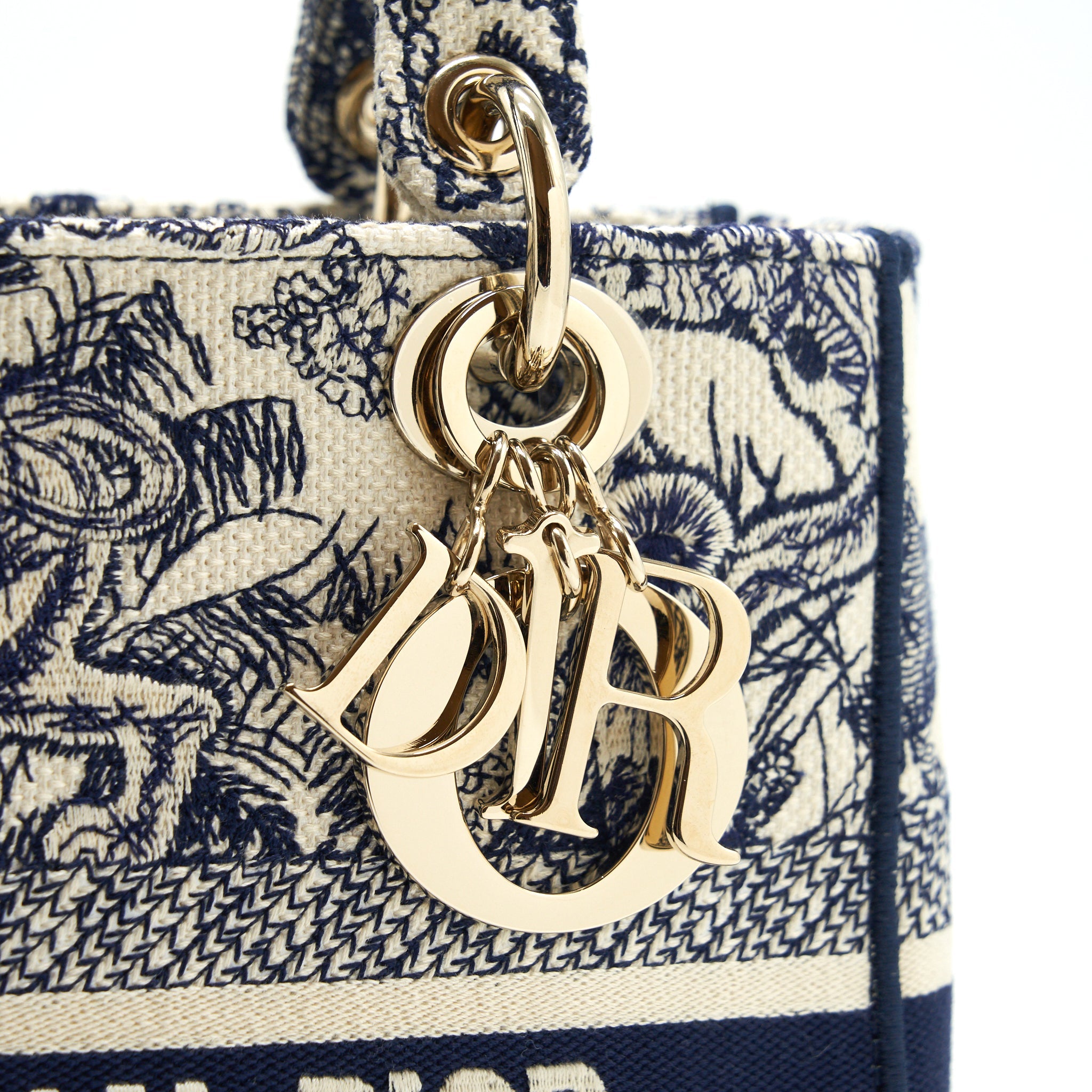 DIOR MEDIUM LADY DIOR D-LITE BAG NAVY GHW