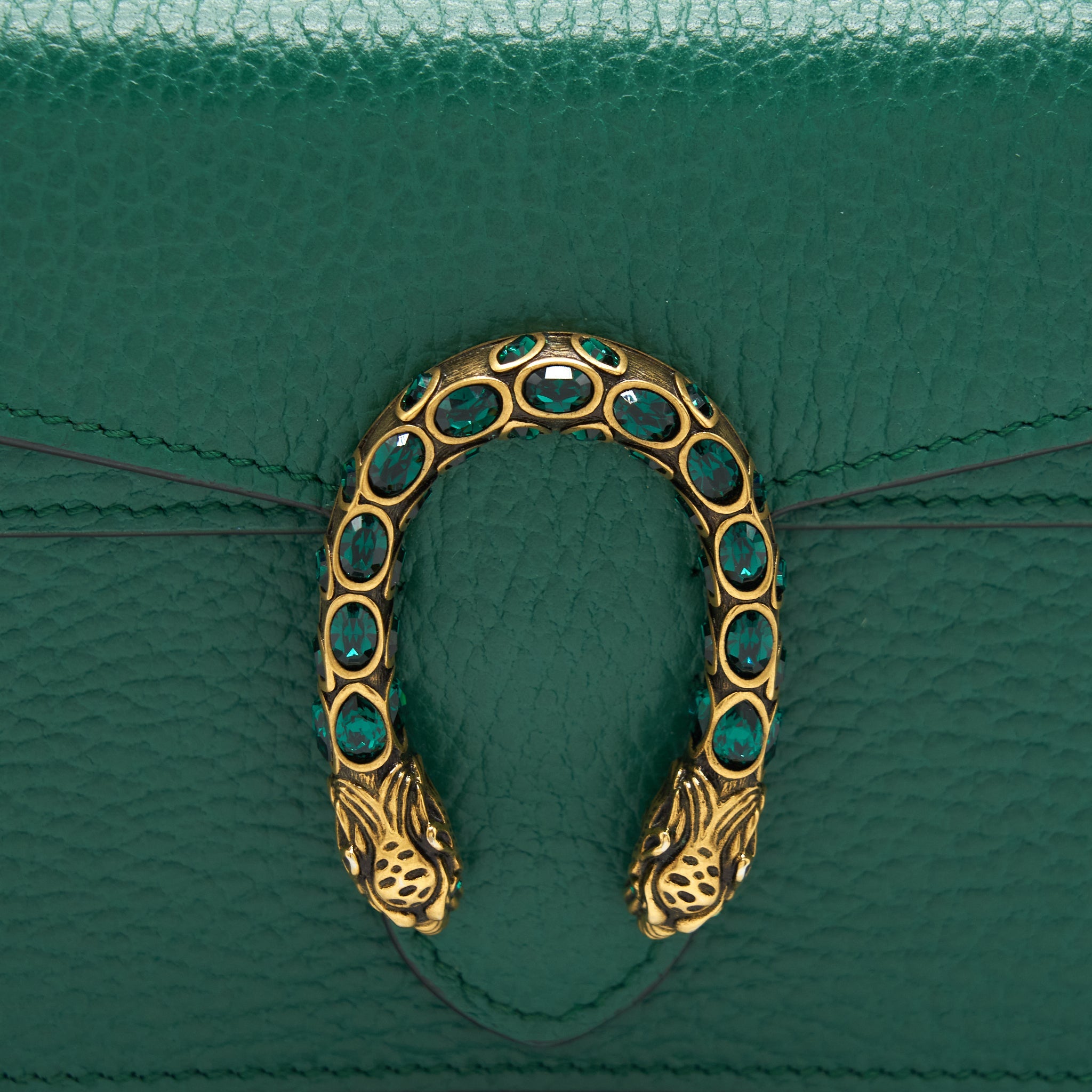 GUCCI DIONYSUS SUPER MINI BAG GREEN GOLD/SLIVER HARDWARE