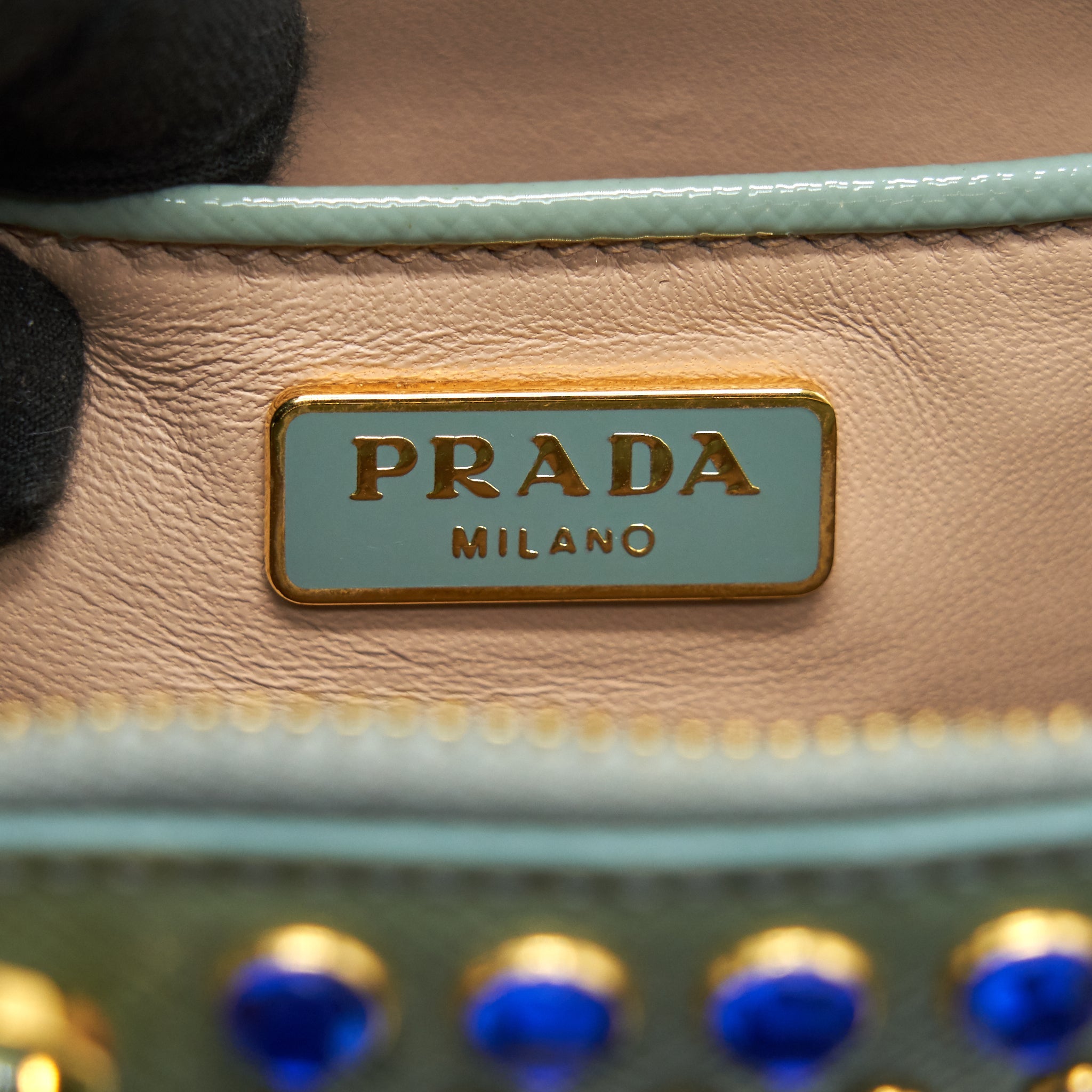 PRADA SAFFIANO MINI CROSSBODY BAG LIGHT GREEN