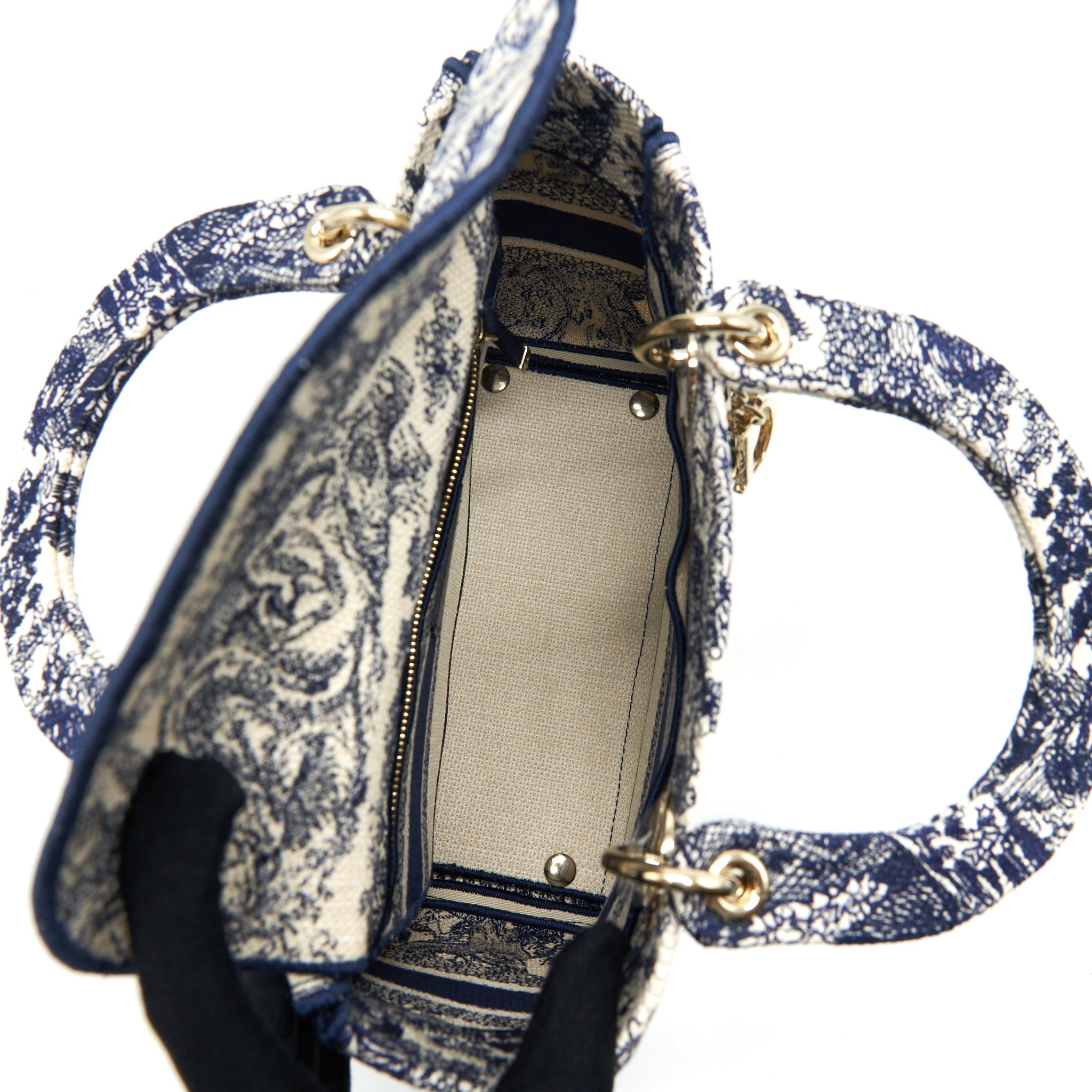 DIOR MEDIUM LADY DIOR D-LITE BAG NAVY GHW