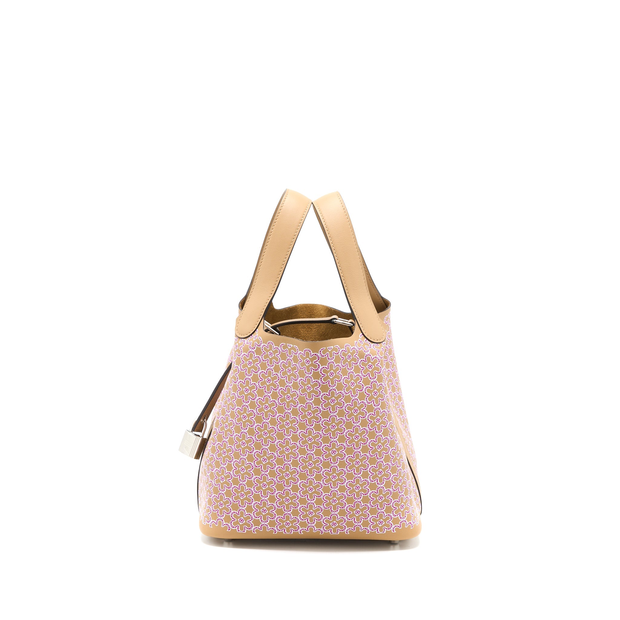 HERMES PICOTIN 18 LOCK BAG LUCKY DAISY SWIFT CHAI/ROSE/BLANC SHW