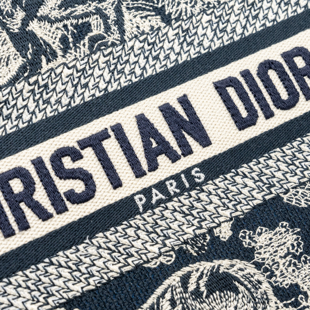 DIOR SMALL BOOK TOTE BLUE TOILE DE JOUY EMBROIDERY