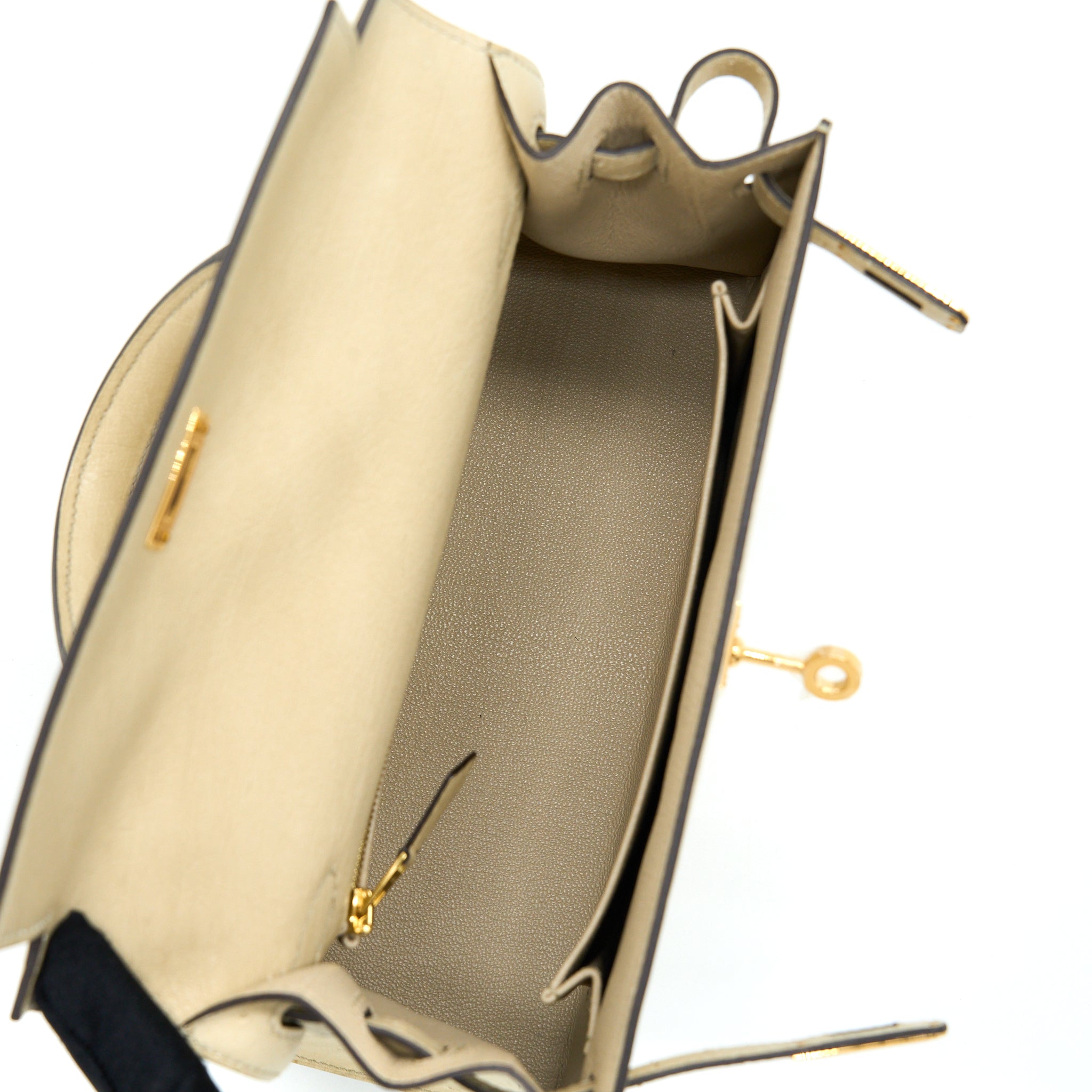 HERMES KELLY 25 OSTRICH 3C PARCHEMIN GHW