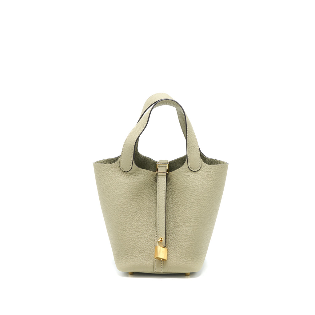 HERMES PICOTIN 18 LOCK BAG CLEMENCE SAUGE GHW