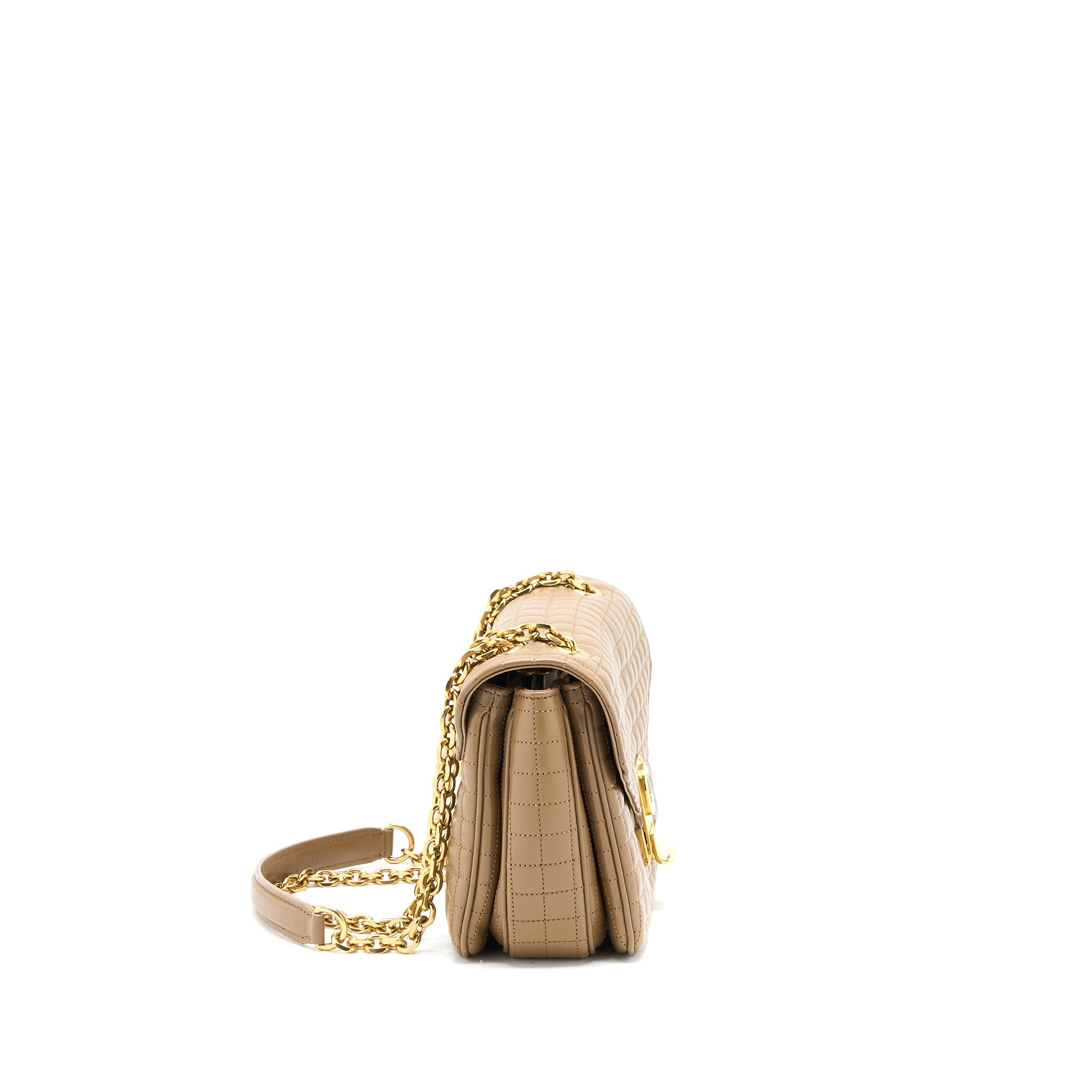 CELINE C BAG CALFSKIN LIGHT CAMEL GHW