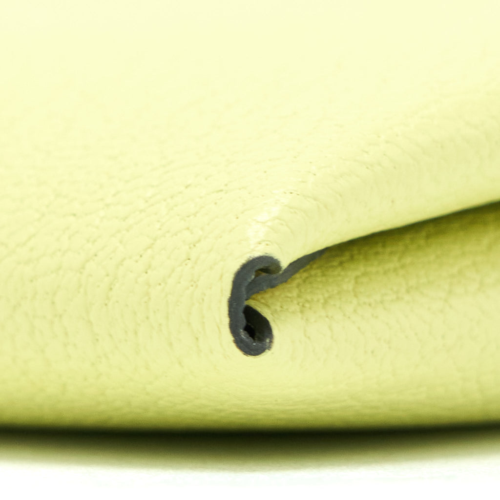 HERMES CALVI DUO COMPACT CHÈVRE MYSORE JAUNE BOURGEON/ NATA