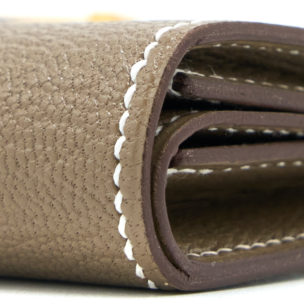 HERMES BEARN MINI WALLET MYSORE GOATSKIN ETOUPE GHW