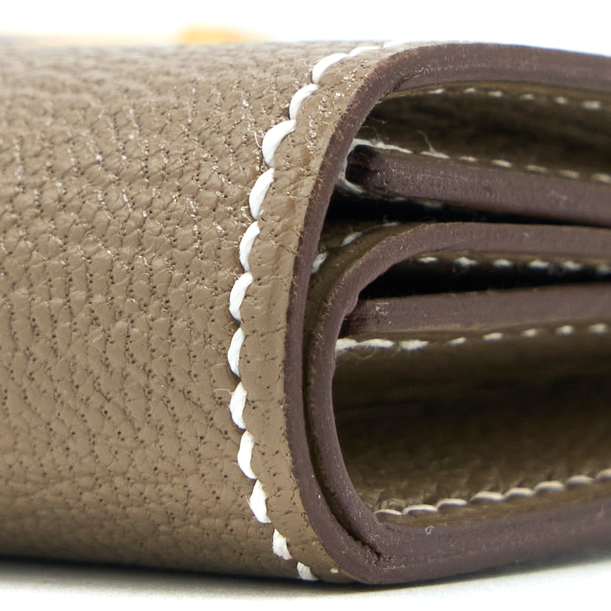 HERMES BEARN MINI WALLET MYSORE GOATSKIN ETOUPE GHW