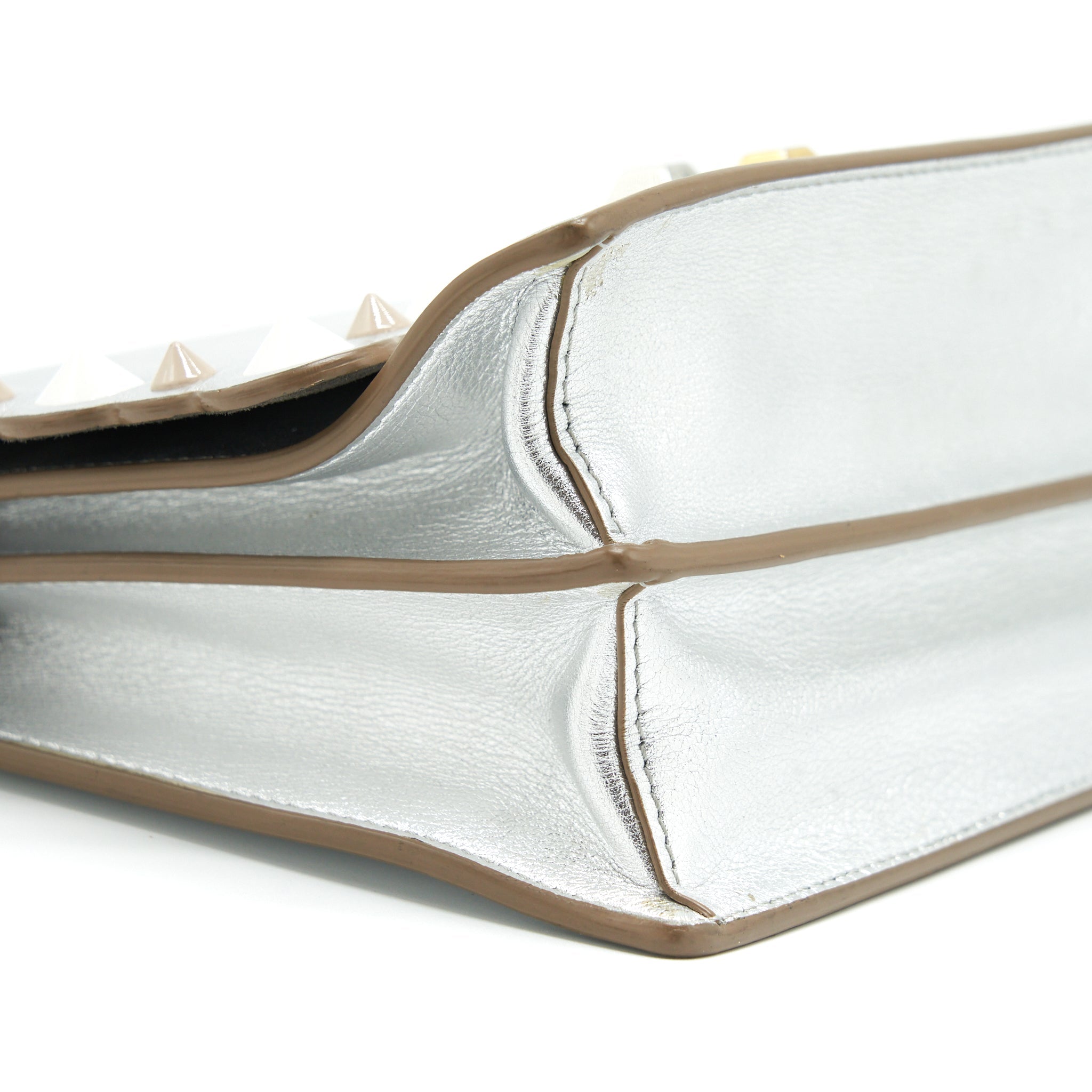 FENDI KAN I BAG METALLIC SLIVER/MULTICOLOR WITH GOLD AND SILVER HARDWARE