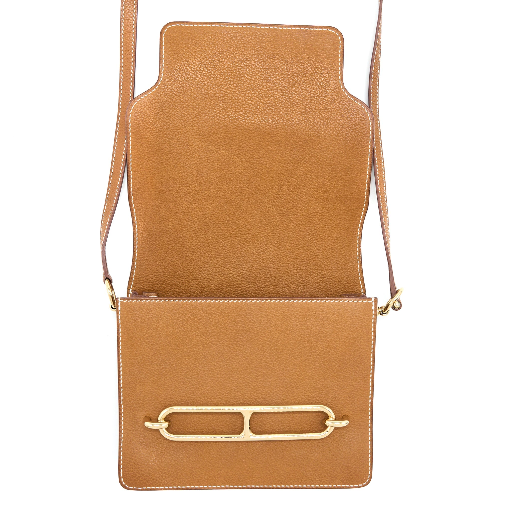HERMES MINI ROULIS BARENIA FAUBOURG 34 FAUVE GHW