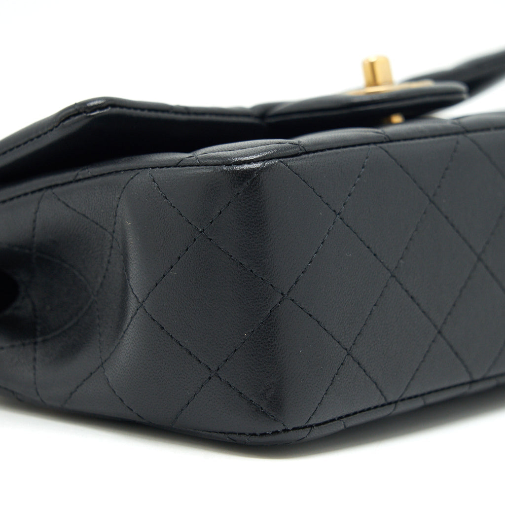 CHANEL TOP HANDLE RECTANGULAR FLAP BAG LAMBSKIN GHW