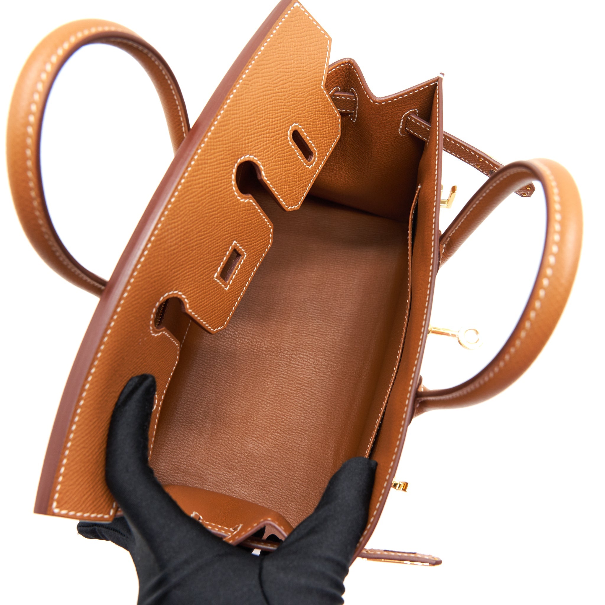 HERMES BIRKIN 25 SELLIER GOLD WITH GHW EPSOM LEATHER