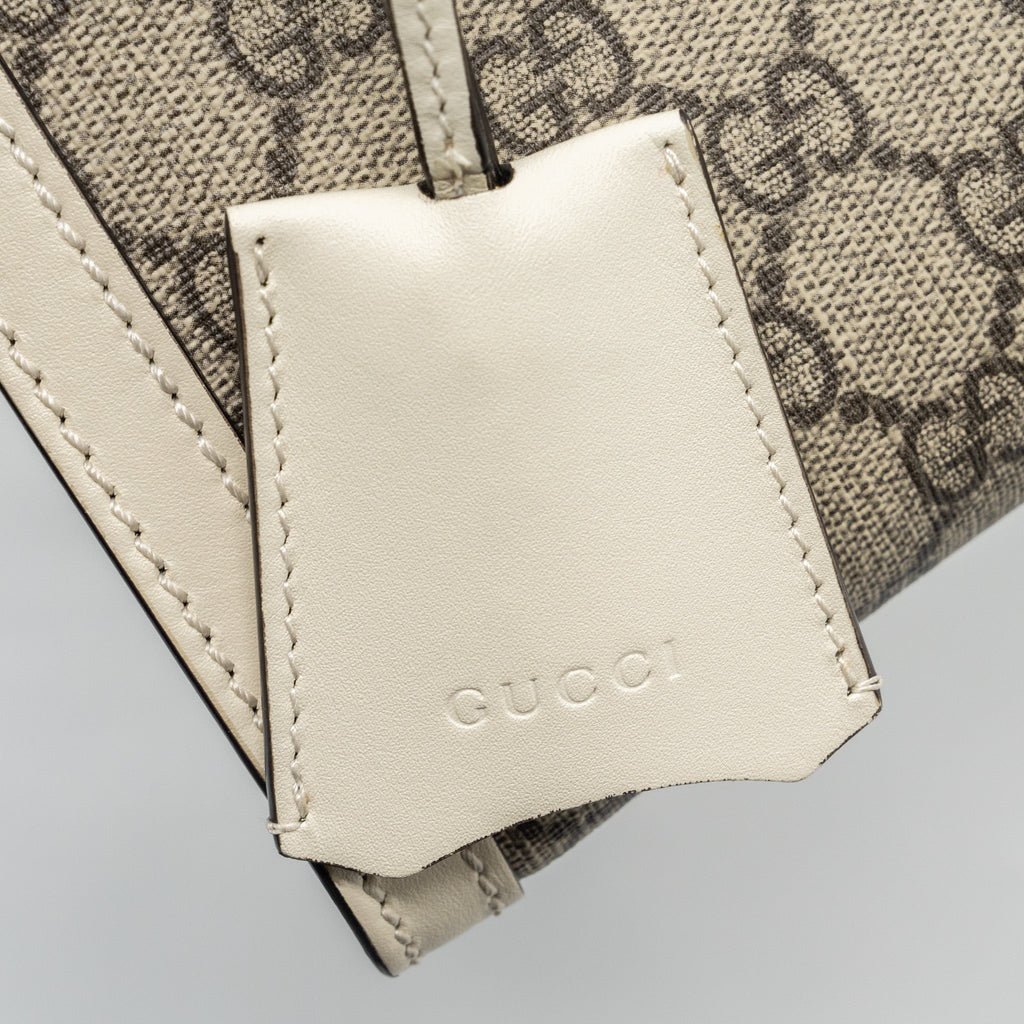 GUCCI PADLOCK SMALL SHOULDER BAG GG SUPREME CANVAS / LEATHER WHITE GHW