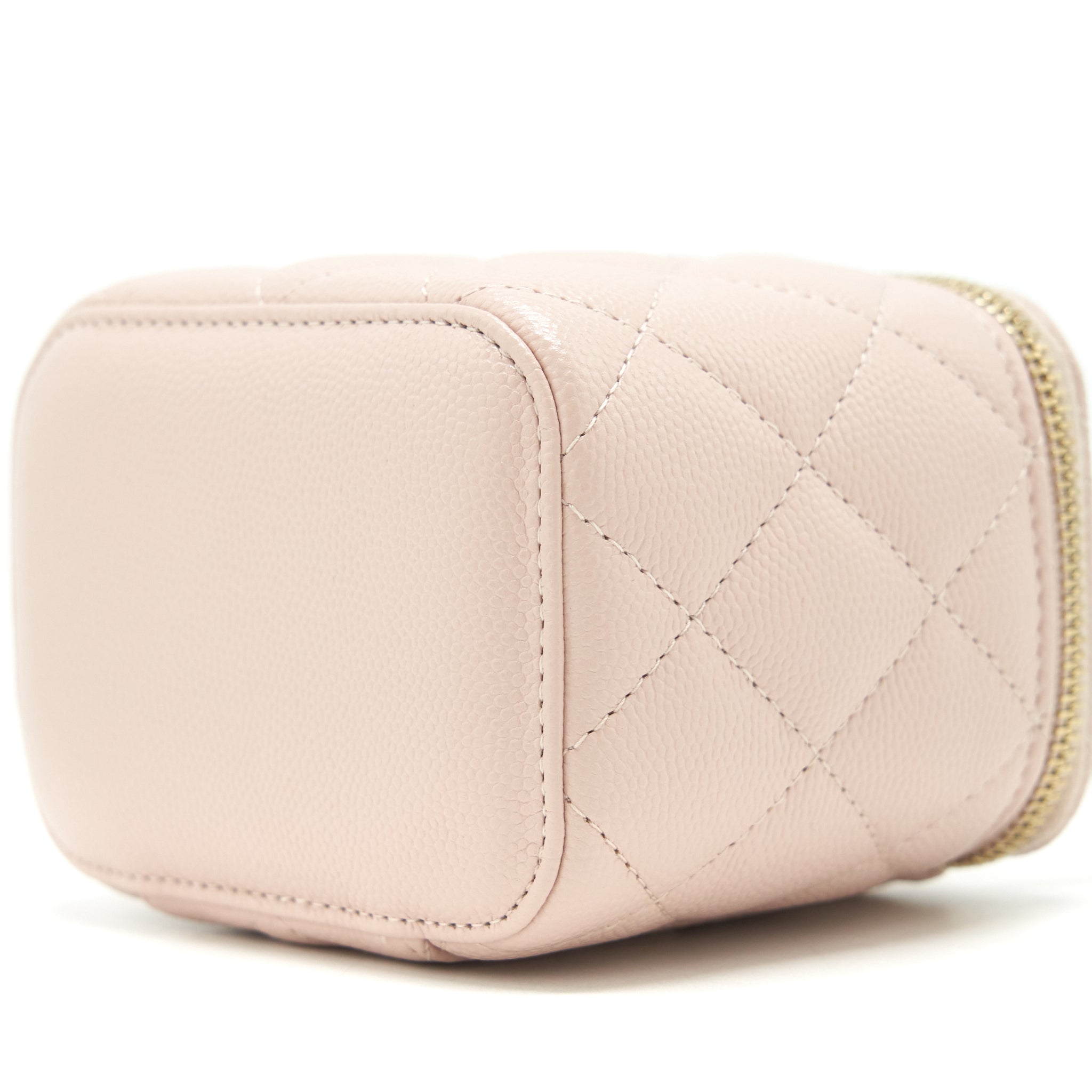 CHANEL MINI VANITY CASE WITH CHAIN CAVIAR LIGHT BEIGE LGHW