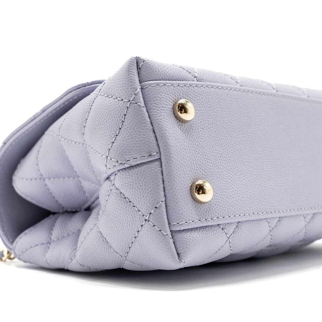 CHANEL SMALL COCO HANDLE CAVIAR LIGHT PURPLE LGHW (MICROCHIP)