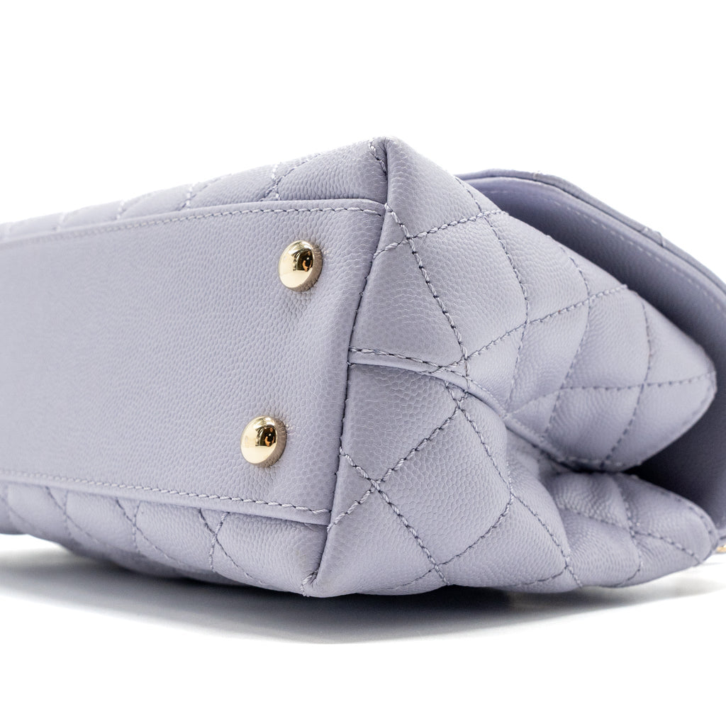 CHANEL SMALL COCO HANDLE CAVIAR LIGHT PURPLE LGHW (MICROCHIP)