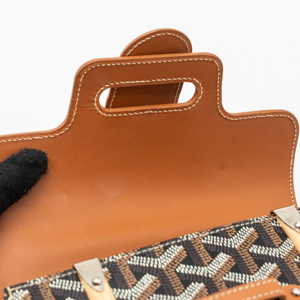 GOYARD MINI STRUCTURE SAIGON BAG CANVAS/CALFSKIN BLACK/TAN SHW