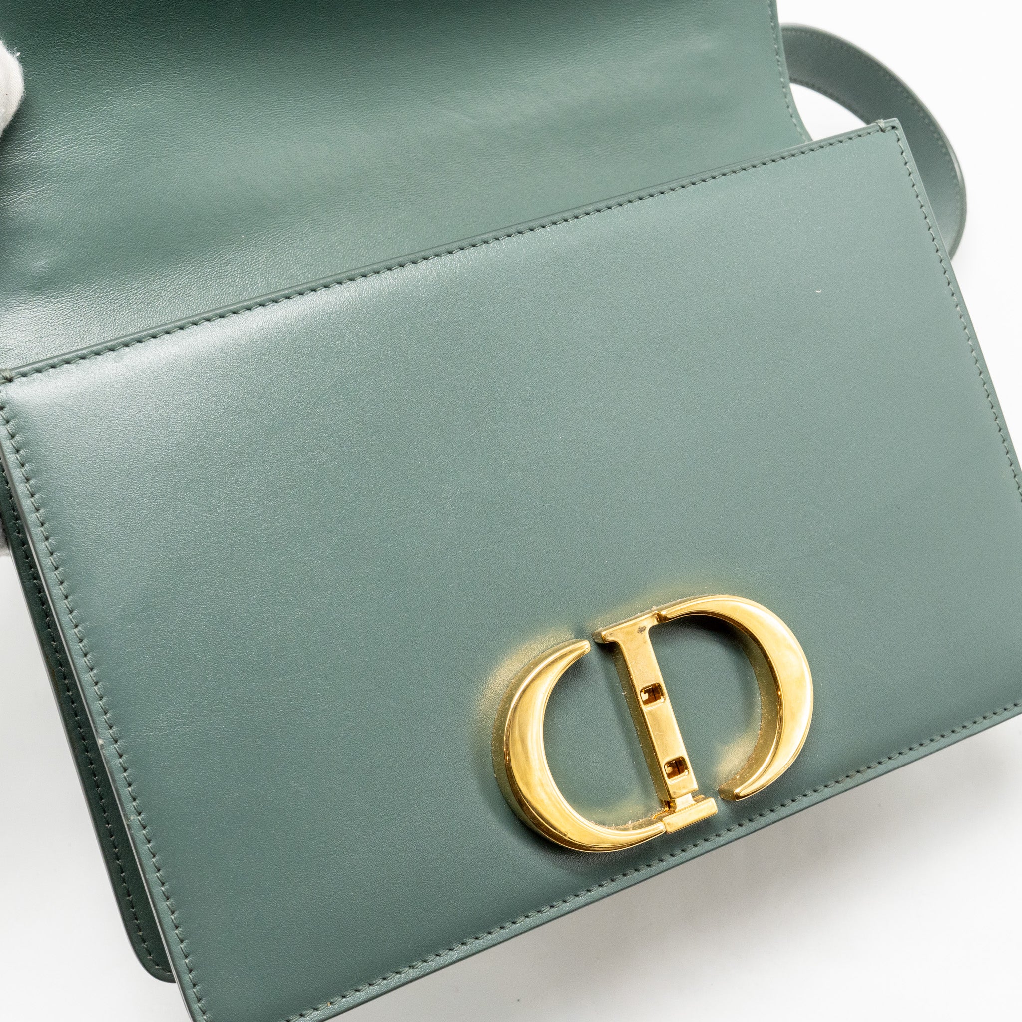 DIOR 30 MONTAIGNE MEDIUM FLAP BAG CALFSKIN GREEN GHW