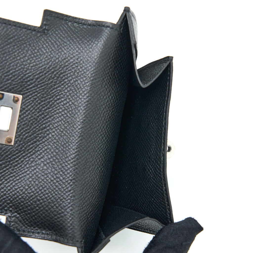 HERMES KELLY POCKET COMPACT EPSOM BLACK SHW
