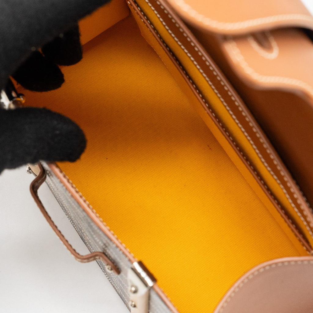 GOYARD MINI STRUCTURE SAIGON BAG CANVAS/CALFSKIN BLACK/TAN SHW