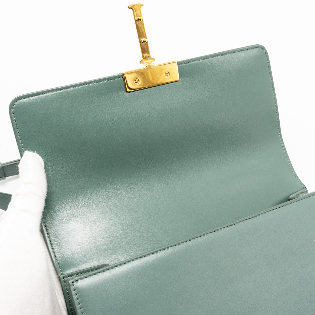 DIOR 30 MONTAIGNE MEDIUM FLAP BAG CALFSKIN GREEN GHW
