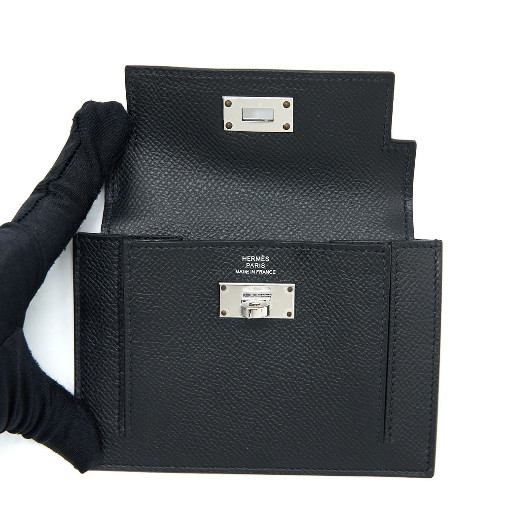 HERMES KELLY POCKET COMPACT EPSOM BLACK SHW