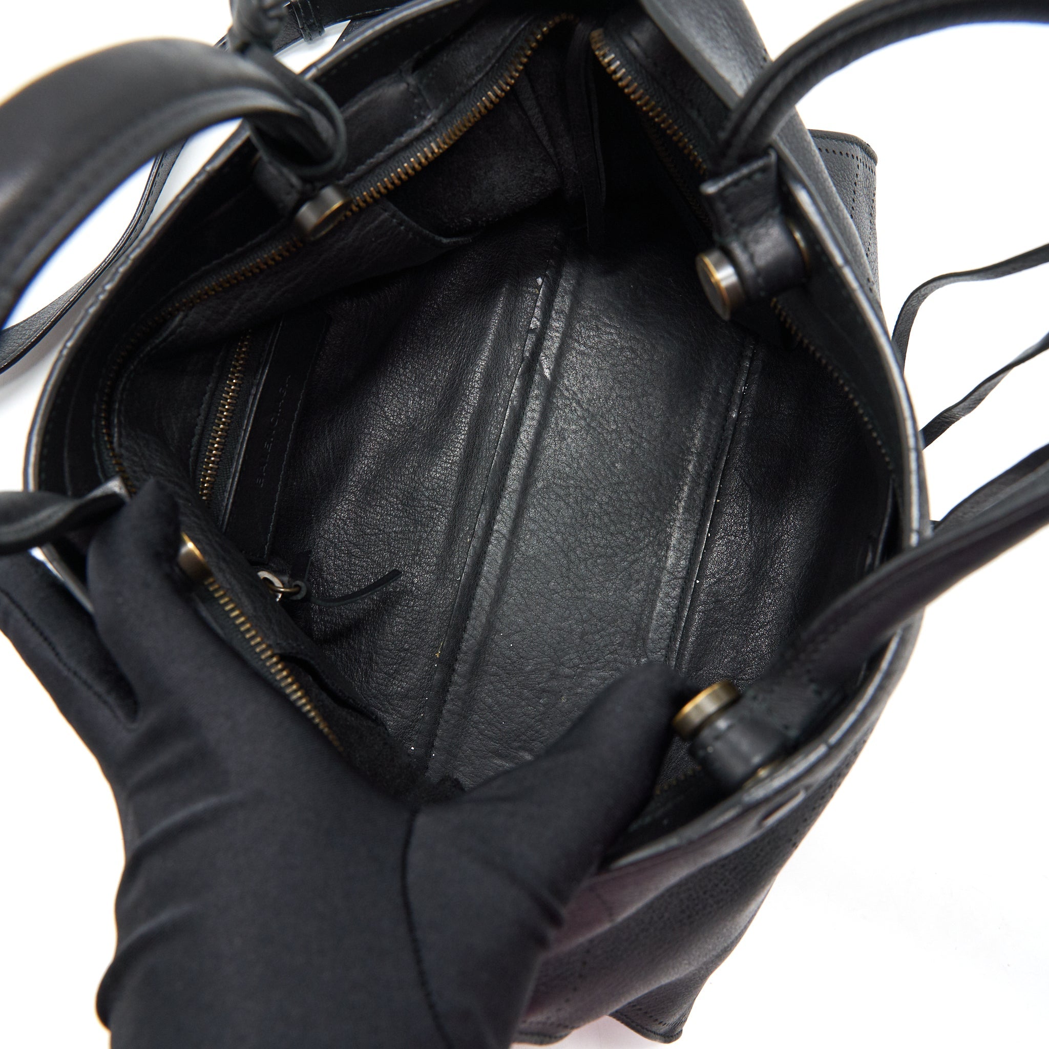 BALENCIAGA STUD FREE BLACKOUT CITY BAG