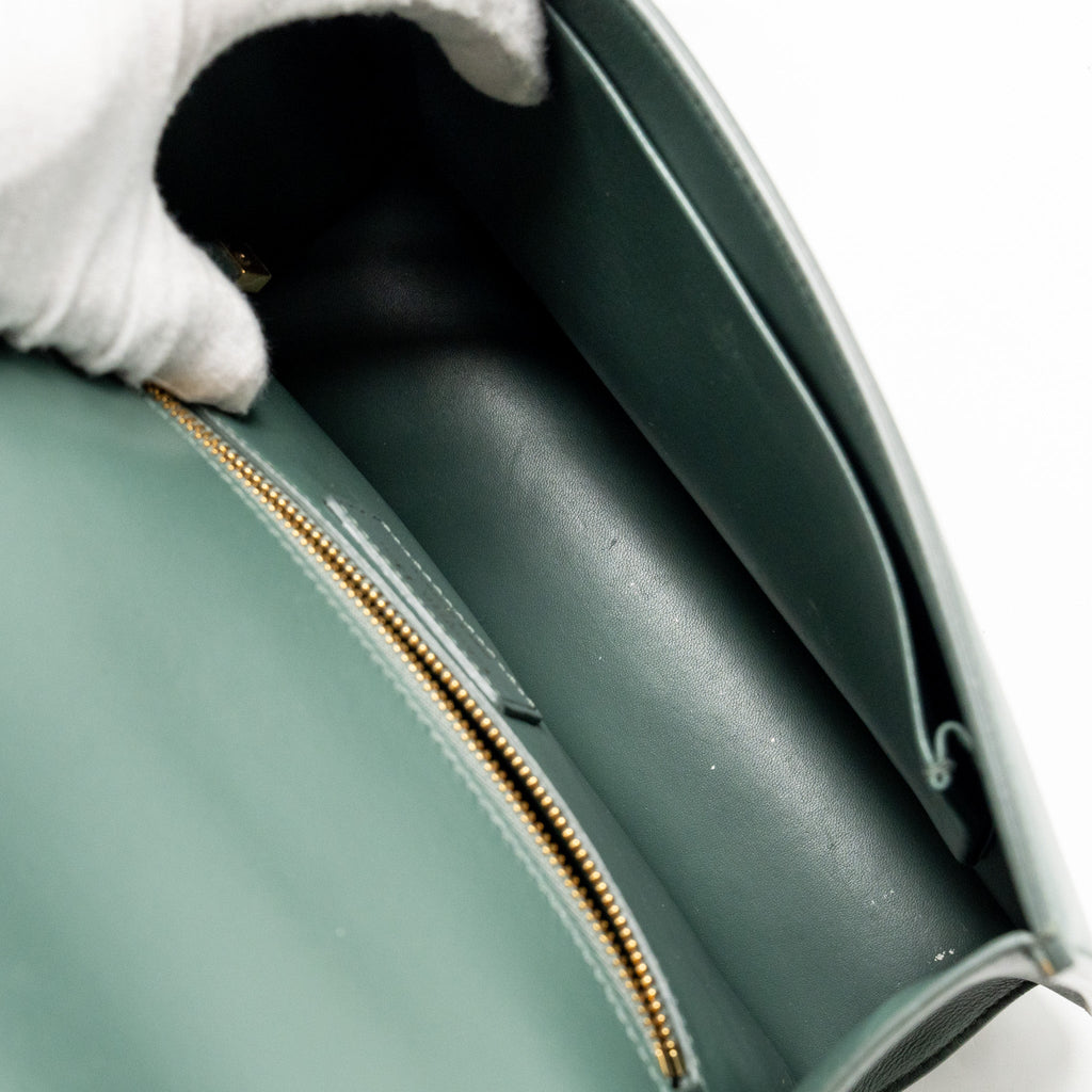 DIOR 30 MONTAIGNE MEDIUM FLAP BAG CALFSKIN GREEN GHW