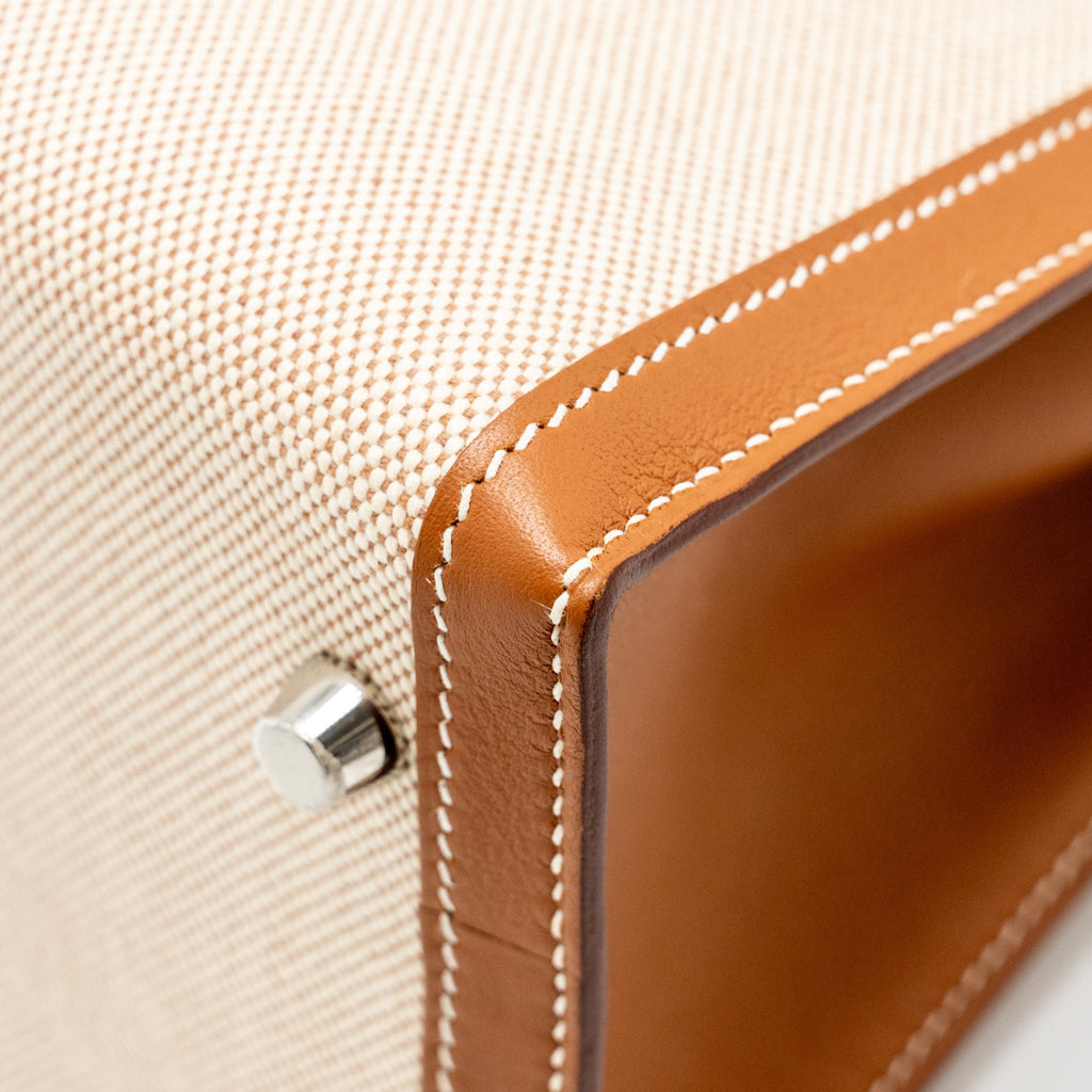 HERMES KELLY 28 SELLIER TOILE H/SWIFT ECRU/GOLD SHW