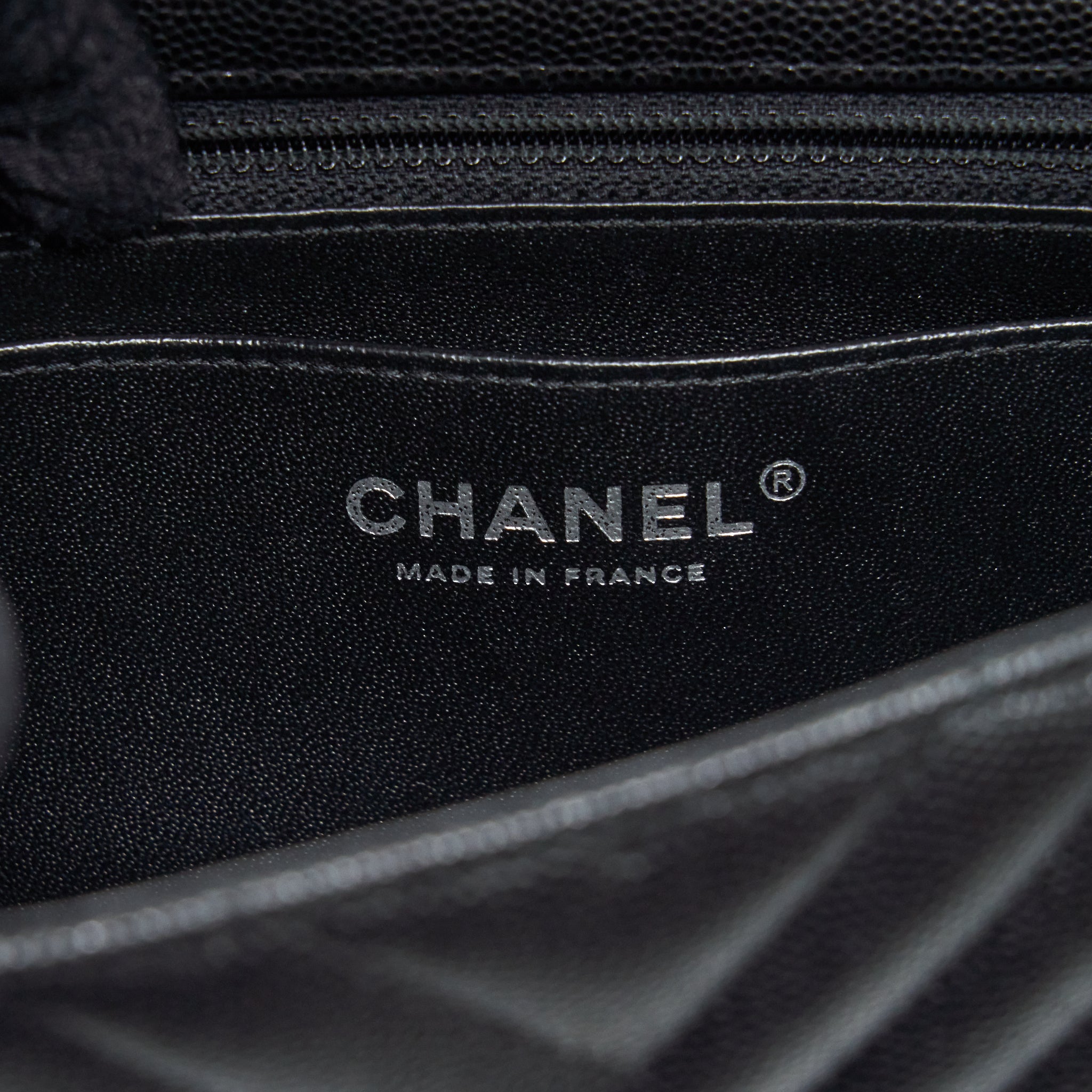 CHANEL CHEVRON MINI RECTANGULAR FLAP BAG CAVIAR BLACK SHW
