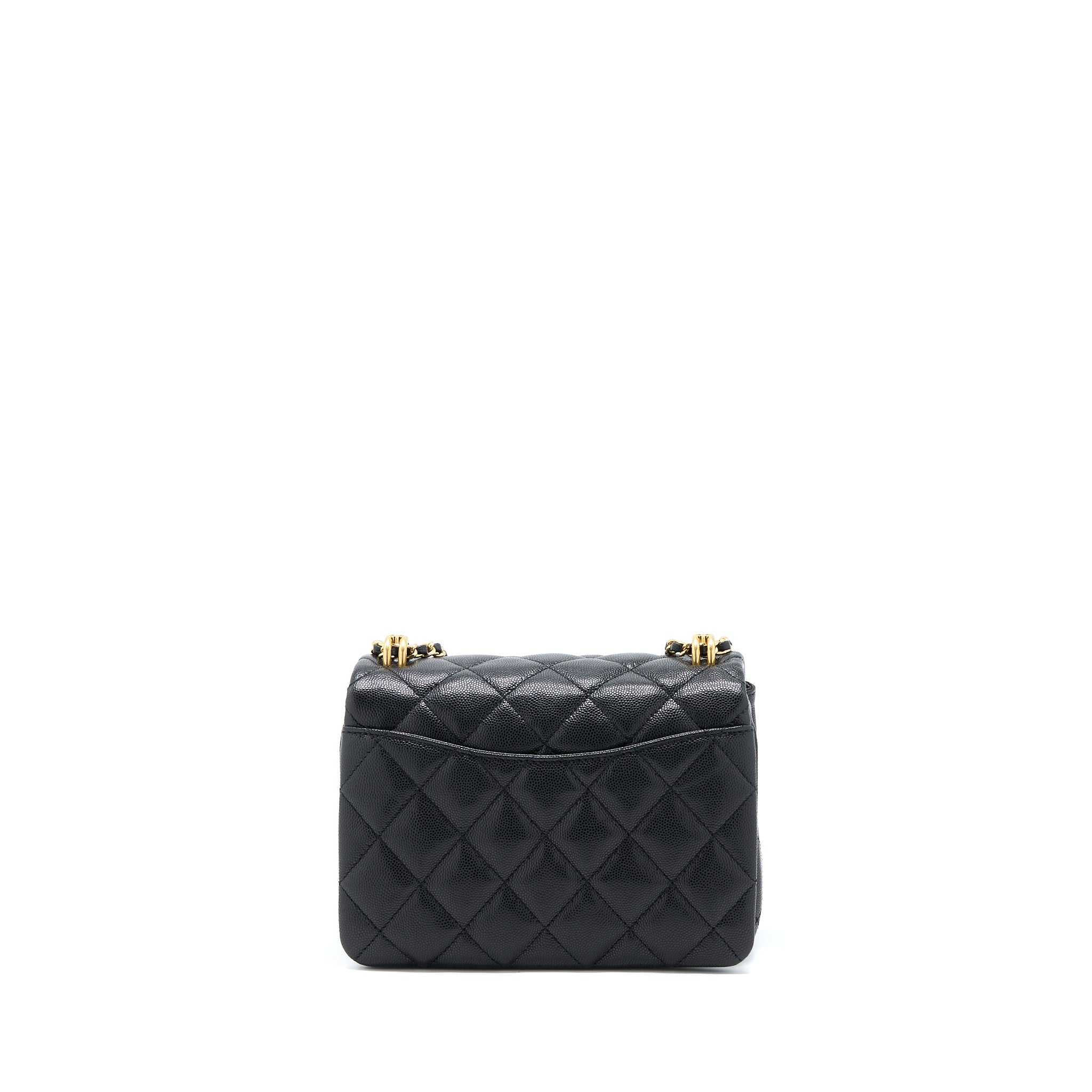 CHANEL 22K COCO FIRST FLAP BAG GRAINED CALFSKIN BLACK GHW (MICROCHIP)