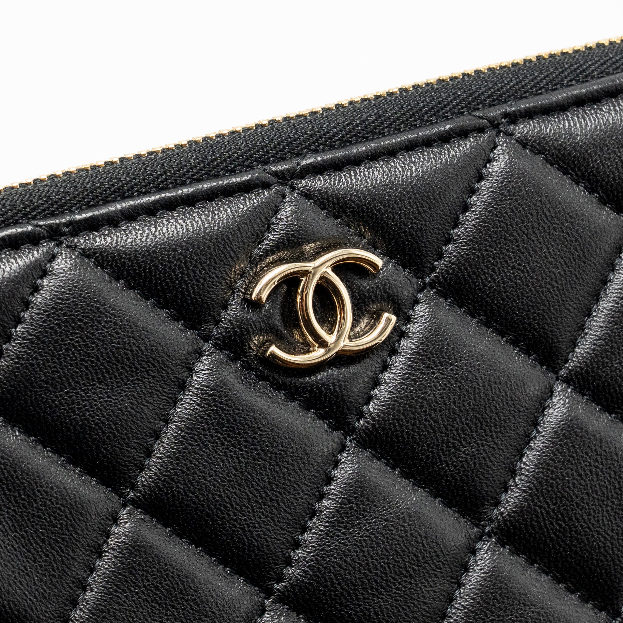 CHANEL CLUTCH WITH CRYSTAL/PEARL CHARMS LAMBSKIN BLACK LGHW