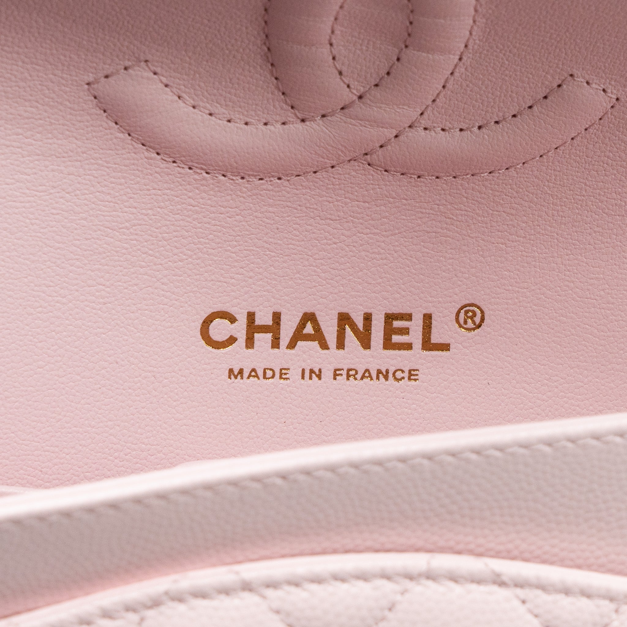 CHANEL MEDIUM CLASSIC DOUBLE FLAP BAG CAVIAR LIGHT PINK LGHW (MICROCHIP)