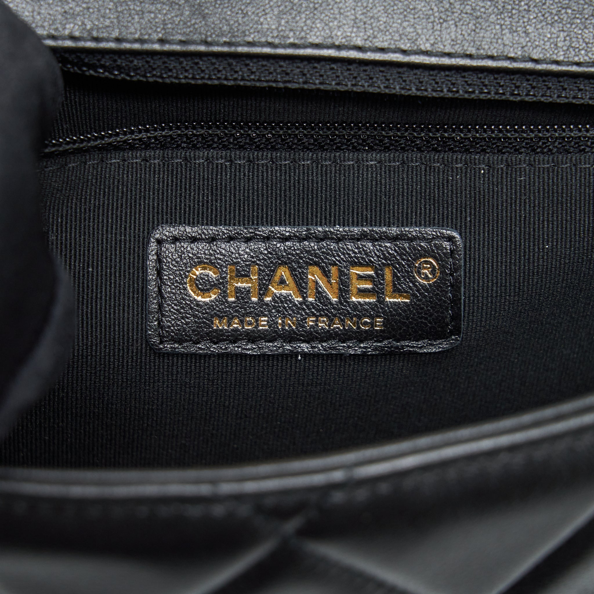 CHANEL QUILTED MEDIUM SQUARE FLAP BAG LAMBSKIN BLACK BRUSHED GHW (MICROCHIP)
