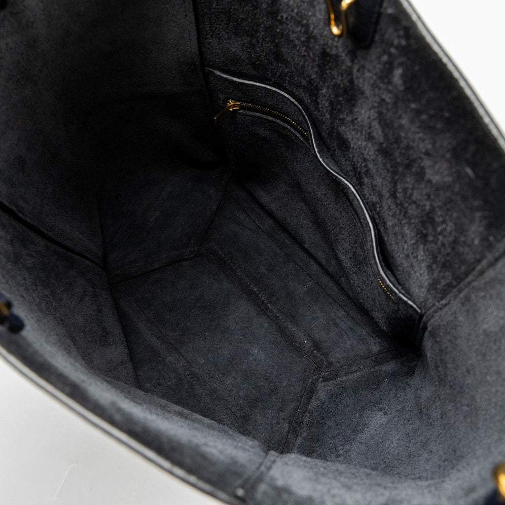 CELINE SANGLE BUCKET BAG CALFSKIN NAVY GHW